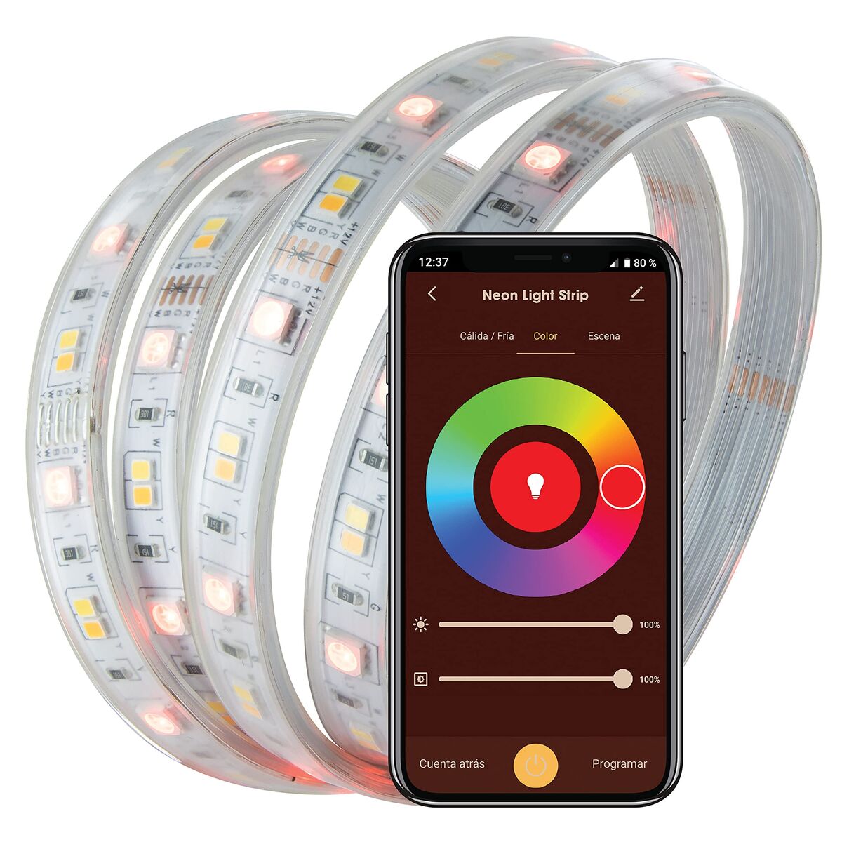 Tiras LED Muvit iO Branco Multicolor F 5 m