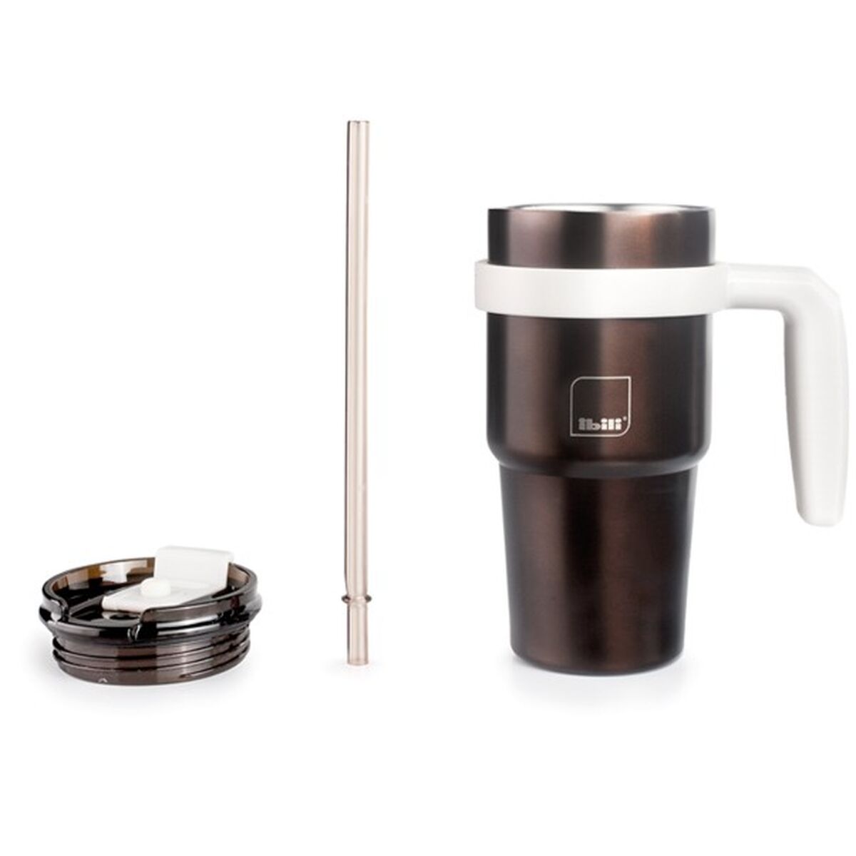 Caneca Térmica com Tampa Ibili 669005 Cinzento Aço inoxidável