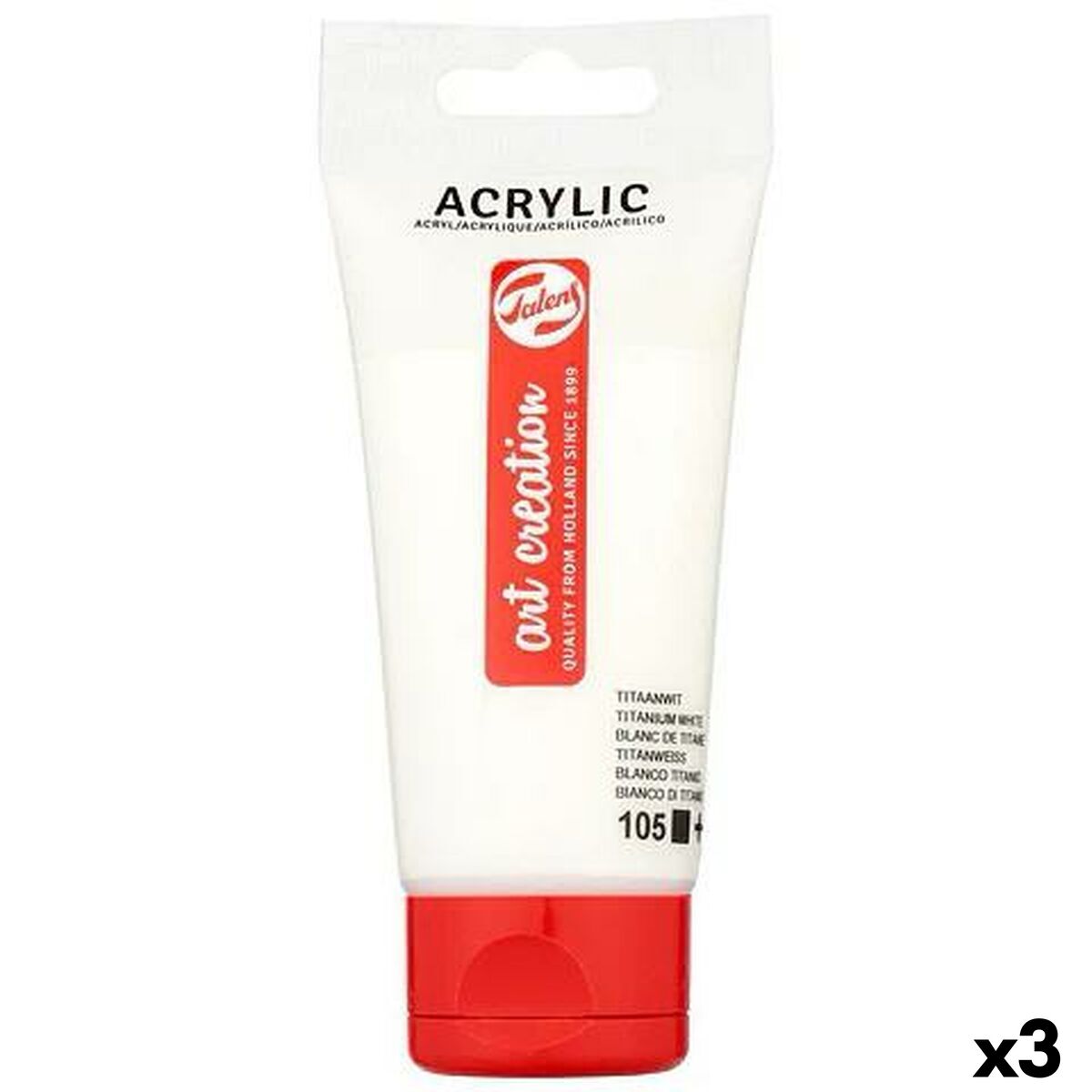 Tinta acrílica Talens Branco 75 ml (3 Unidades)