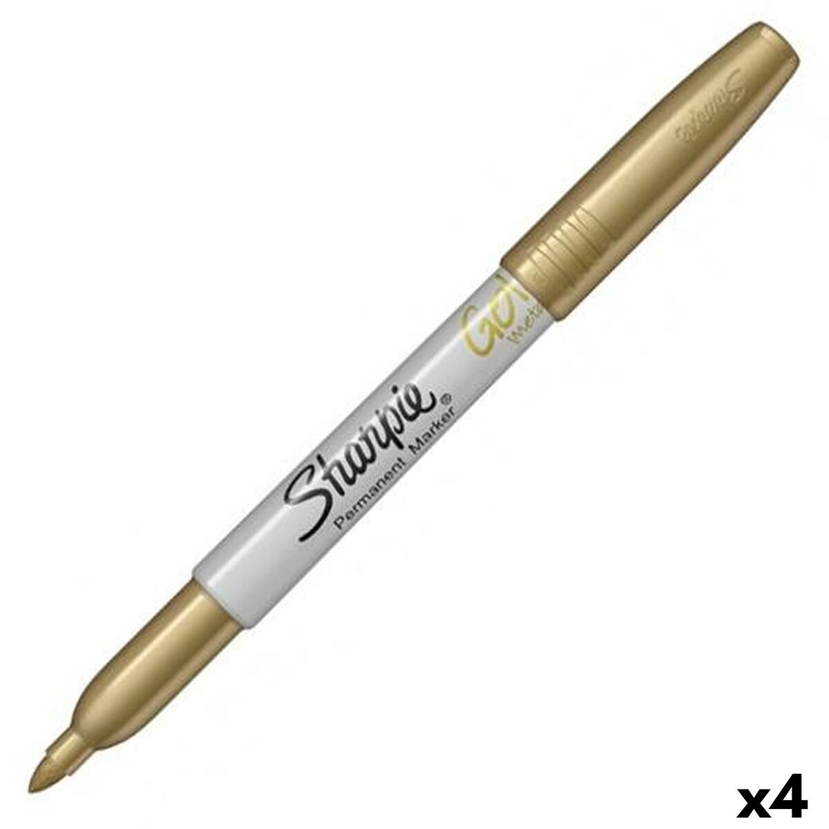 Rotulador permanente Sharpie METALLIC Ouro 1,4 mm (4 Unidades)