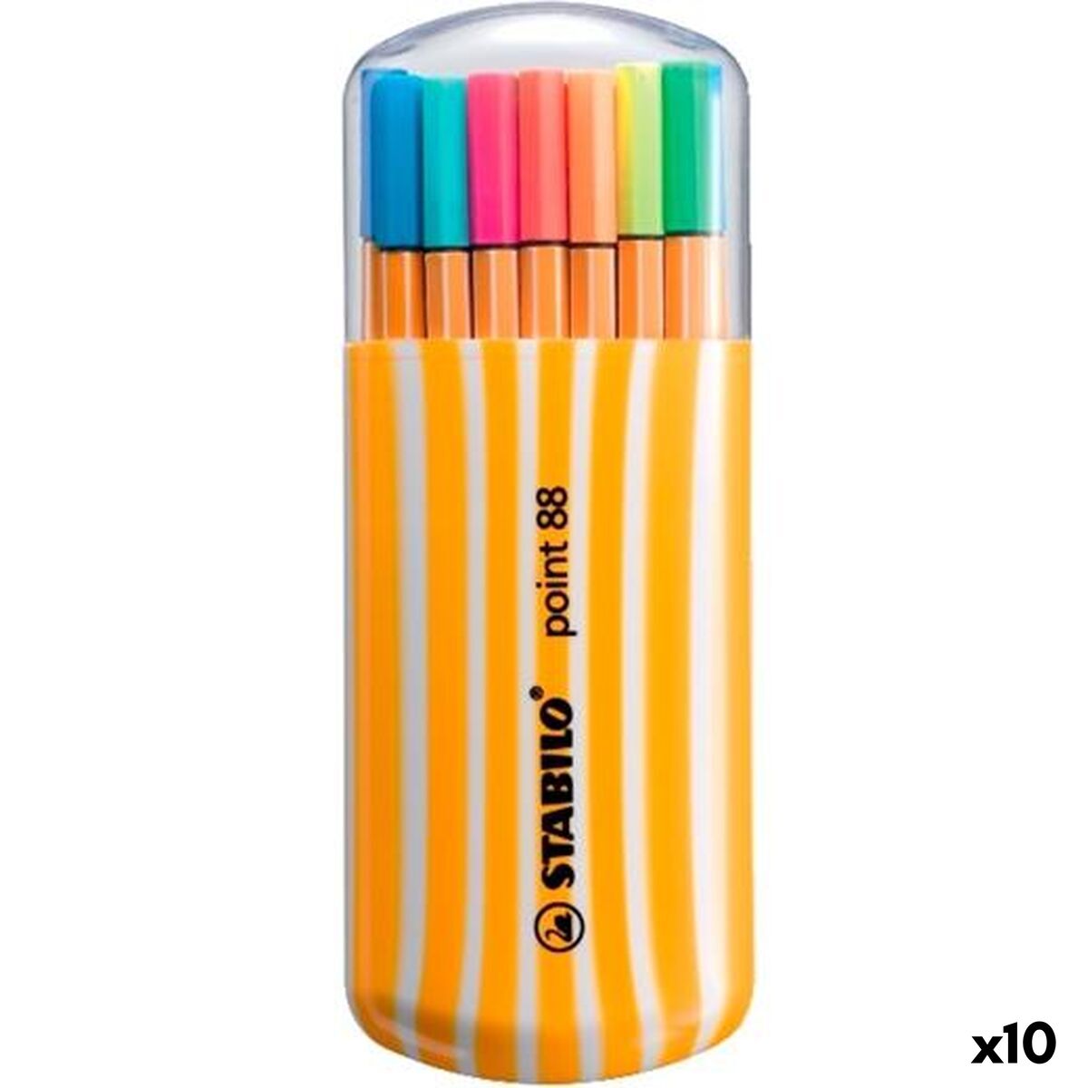 Conjunto de Canetas de Feltro Stabilo POINT 88 Multicolor 20 Peças (10 Unidades)