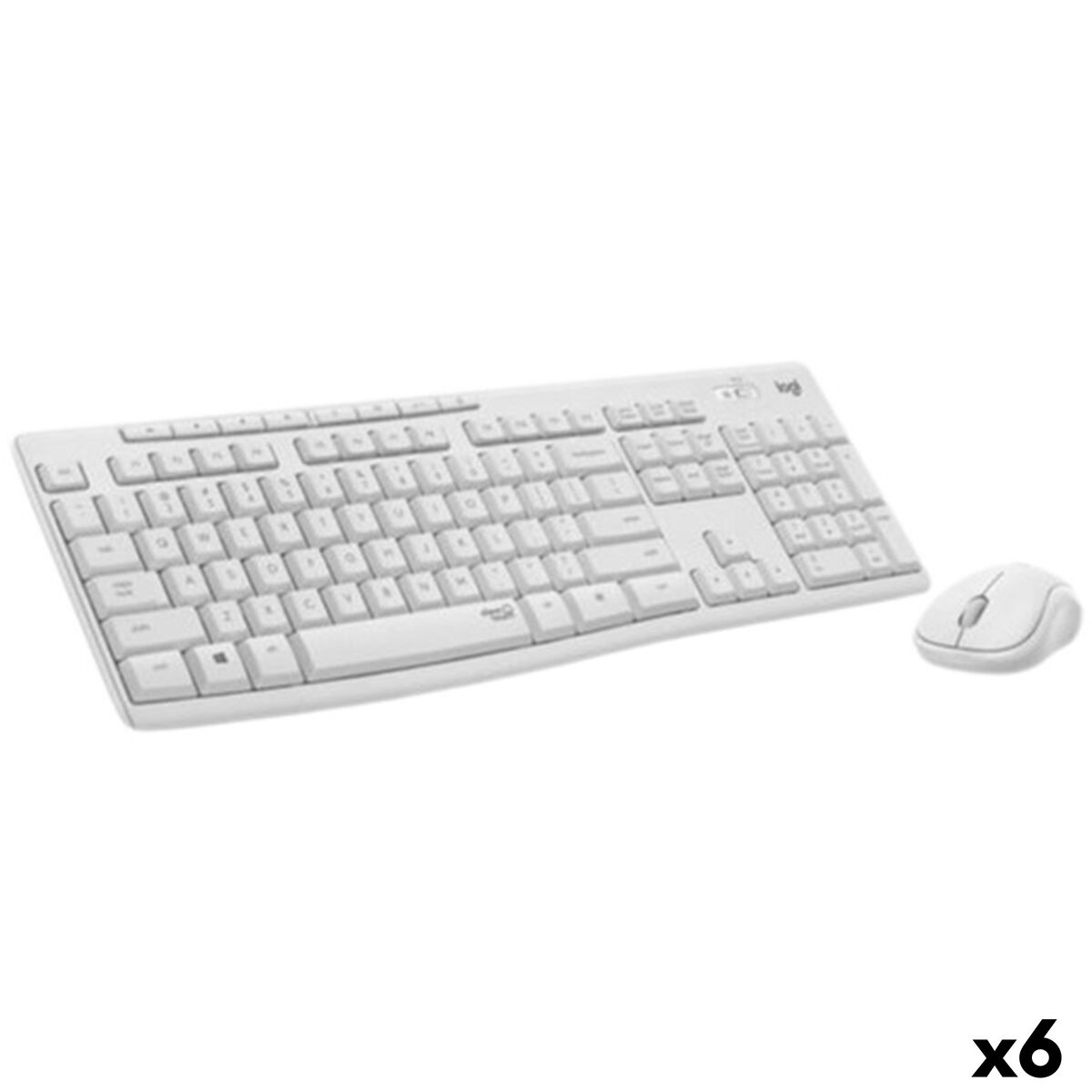 Teclado e Rato Logitech Branco Qwerty espanhol (6 Unidades)