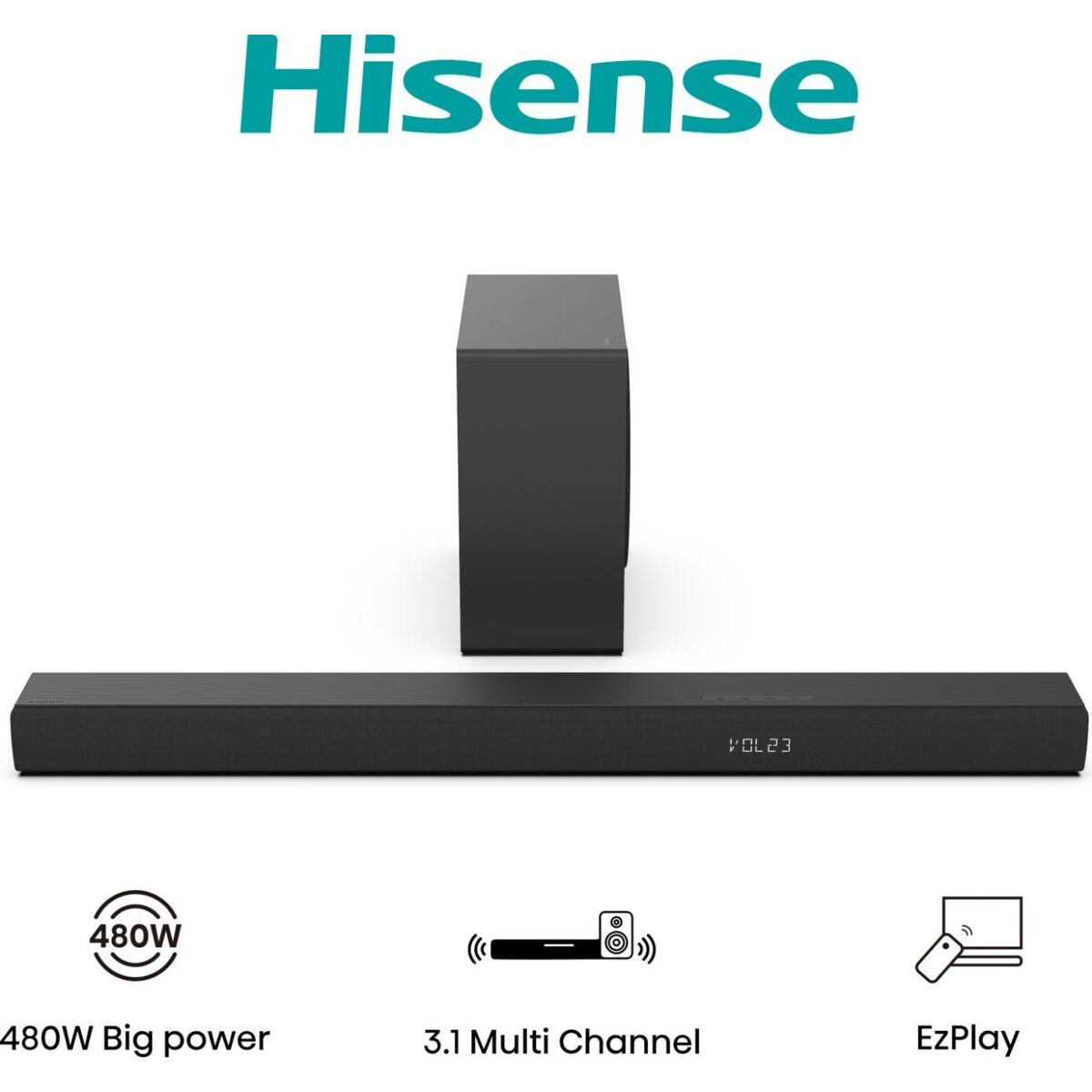 Soundbar Hisense HS3100 480W Preto 480 W