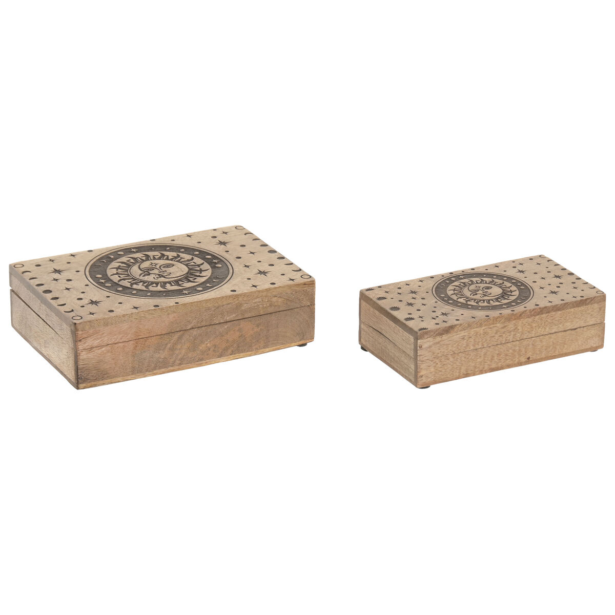 Guarda-Joias Home ESPRIT Castanho Madeira de mangueira 25,5 x 18 x 9 cm