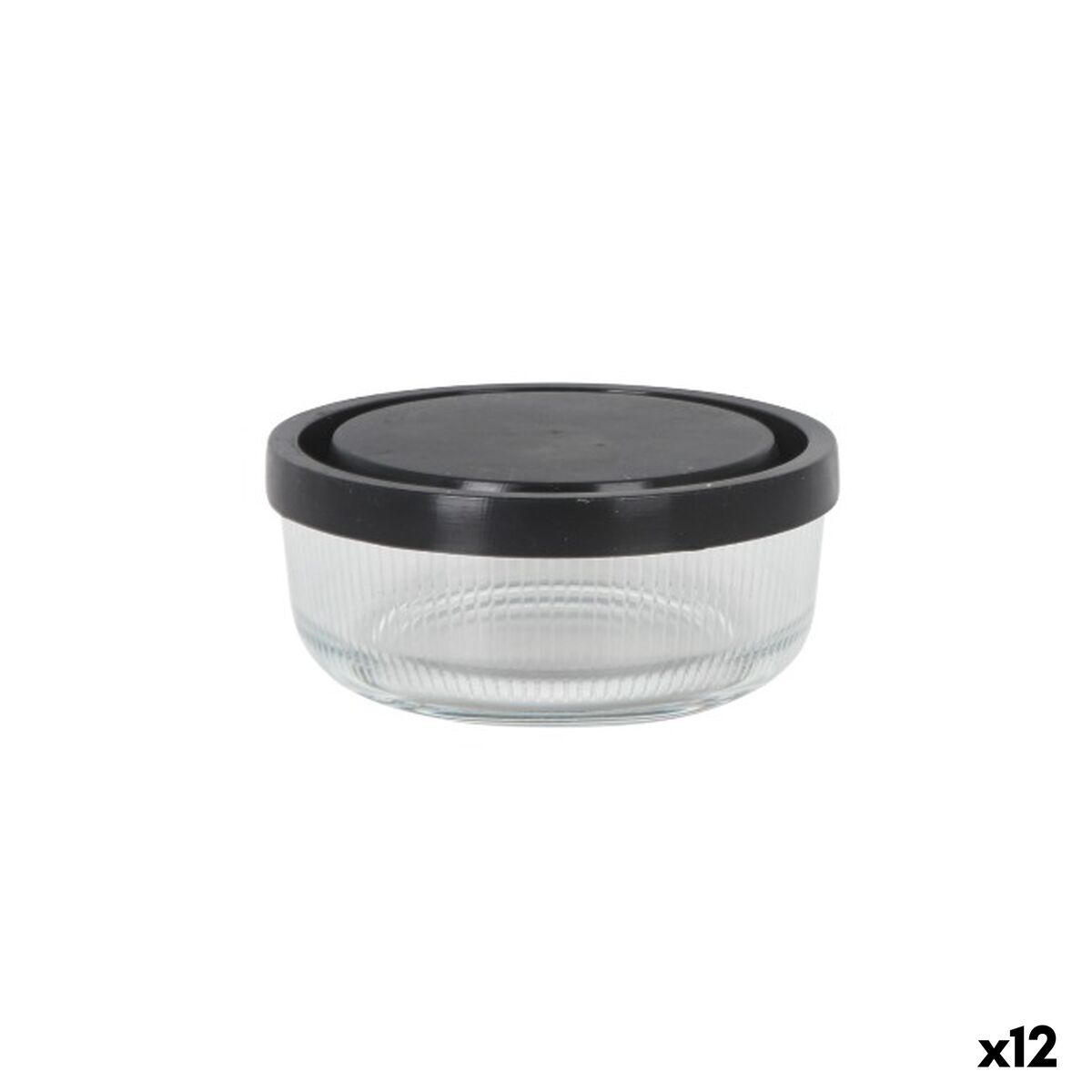 Lancheira Borgonovo Igloo lines Preto Transparente Vidro 320 ml (12 Unidades)