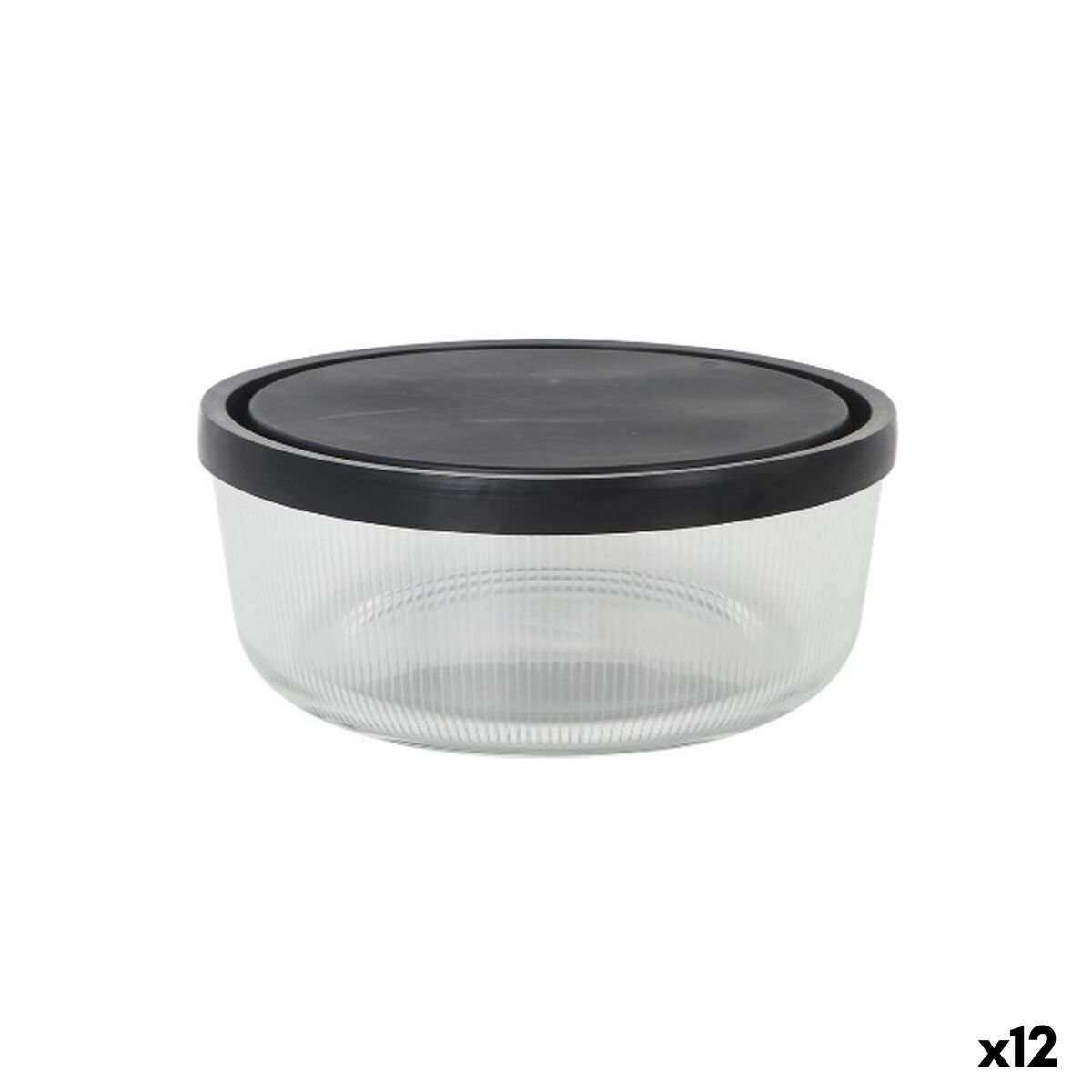 Lancheira Borgonovo Igloo lines Preto Transparente Vidro 1,47 L (12 Unidades)