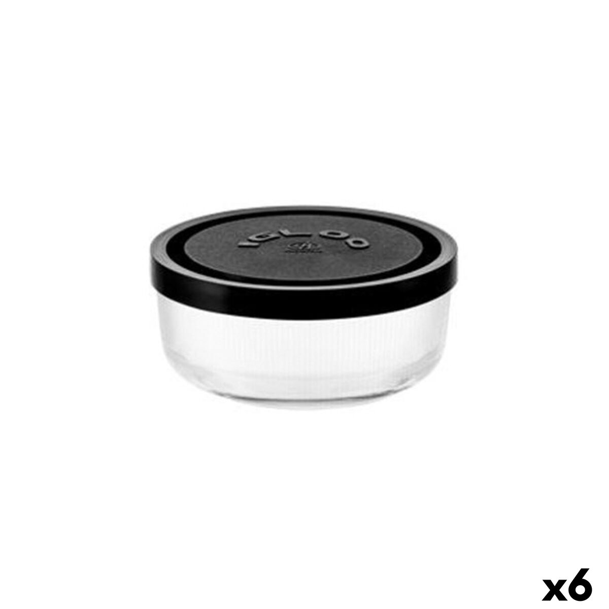 Lancheira Borgonovo Igloo lines Preto Transparente Vidro 2,2 L (6 Unidades)