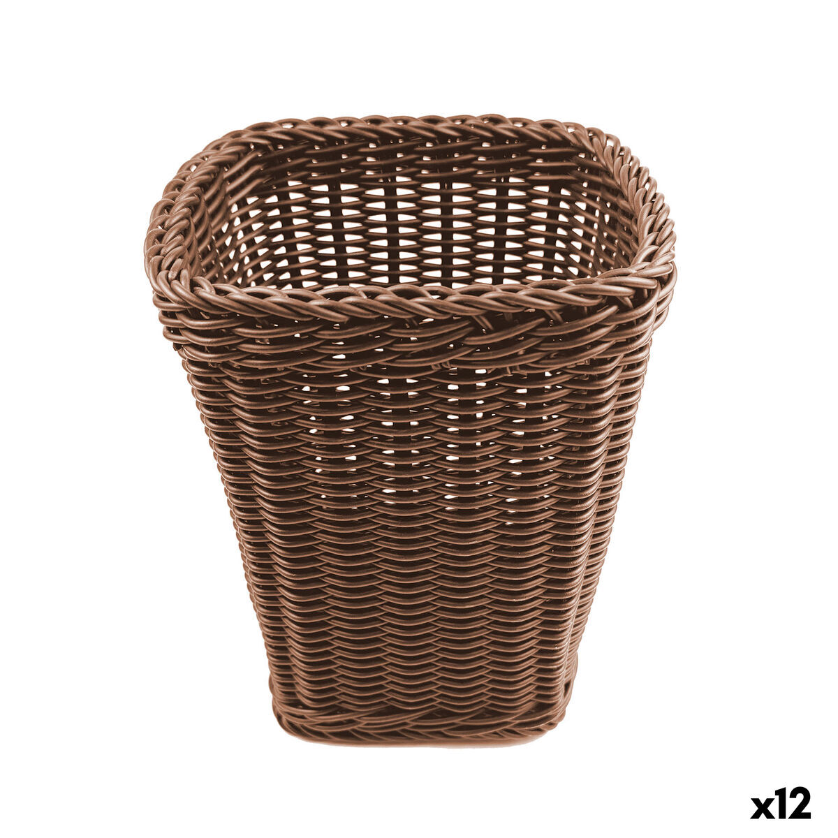 Recipiente para Utensílios de Cozinha My Bar RATTAN Polipropileno 14 x 14 x 19 cm (12 Unidades)
