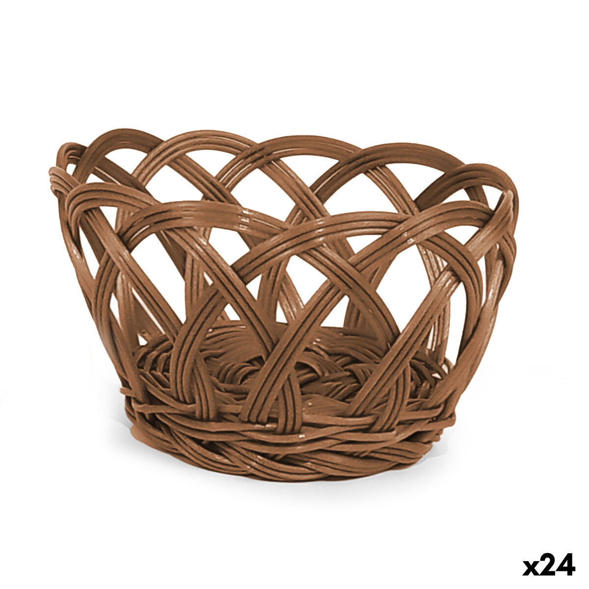 Cesto para Pão My Bar RATTAN Polipropileno Redonda 15 x 8 cm (24 Unidades)