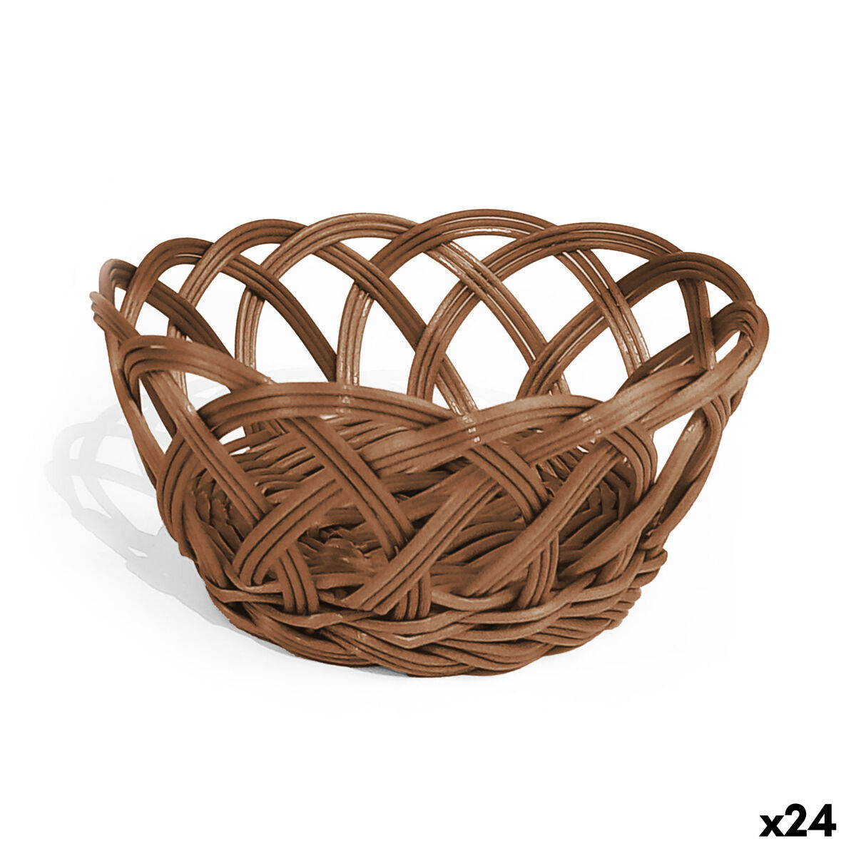 Cesto para Pão My Bar RATTAN Polipropileno Redonda 24 x 8 cm (24 Unidades)