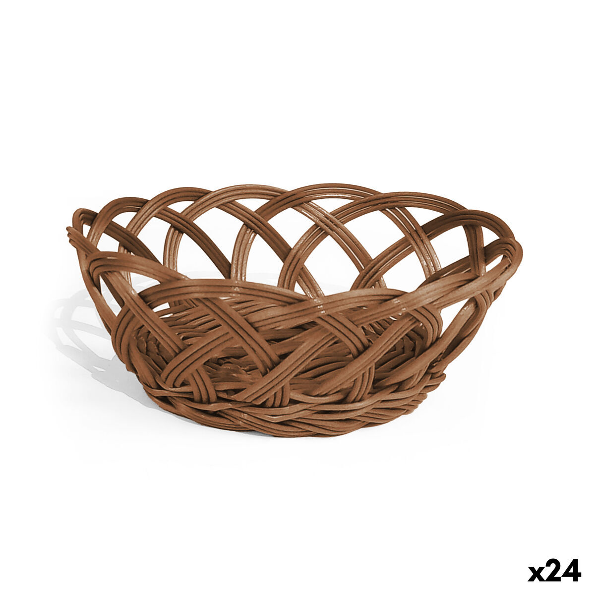 Cesto para Pão My Bar RATTAN Polipropileno Oval 18 x 13 x 7 cm (24 Unidades)