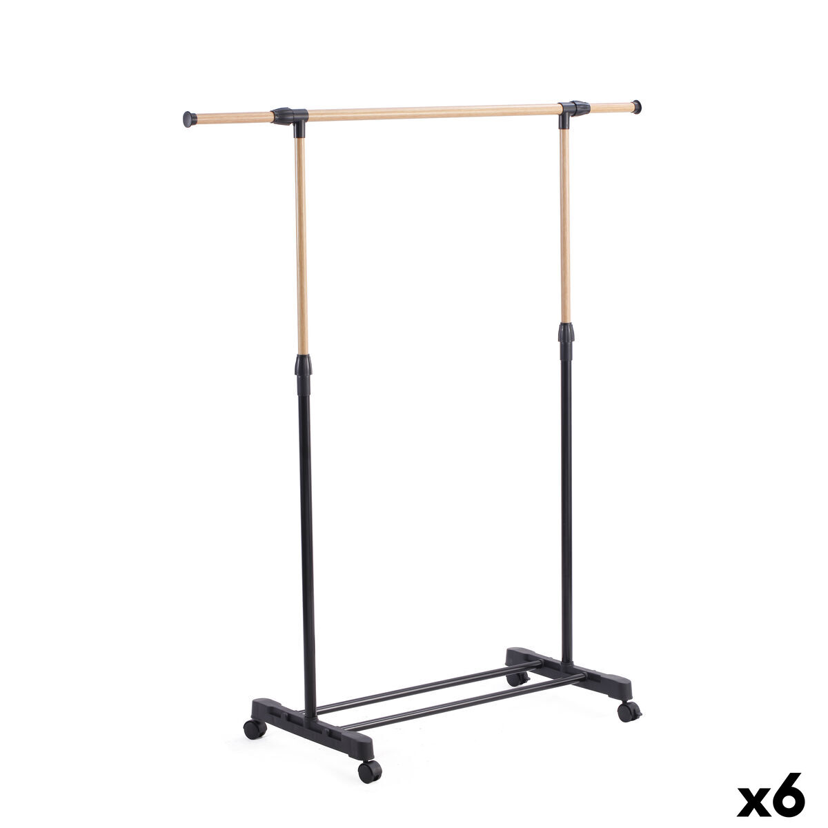 Bengaleiro Extensível Inde Castanho Preto 145 x 43 x 90 cm (6 Unidades)