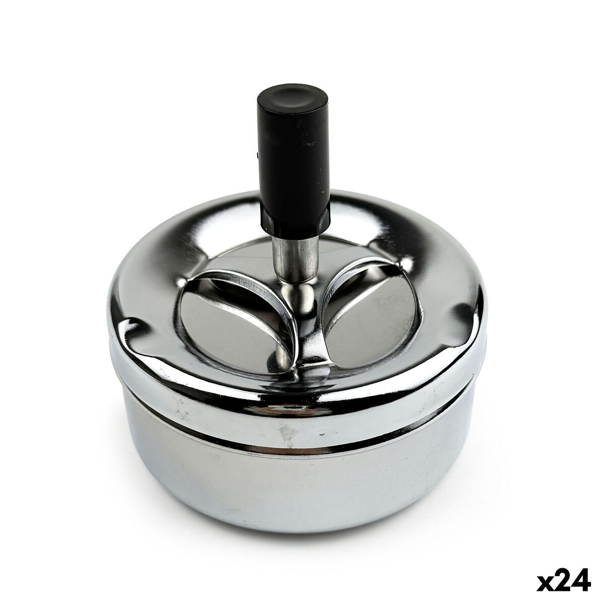 Cinzeiro Confortime Prateado Aço 9 x 5 cm (24 Unidades)