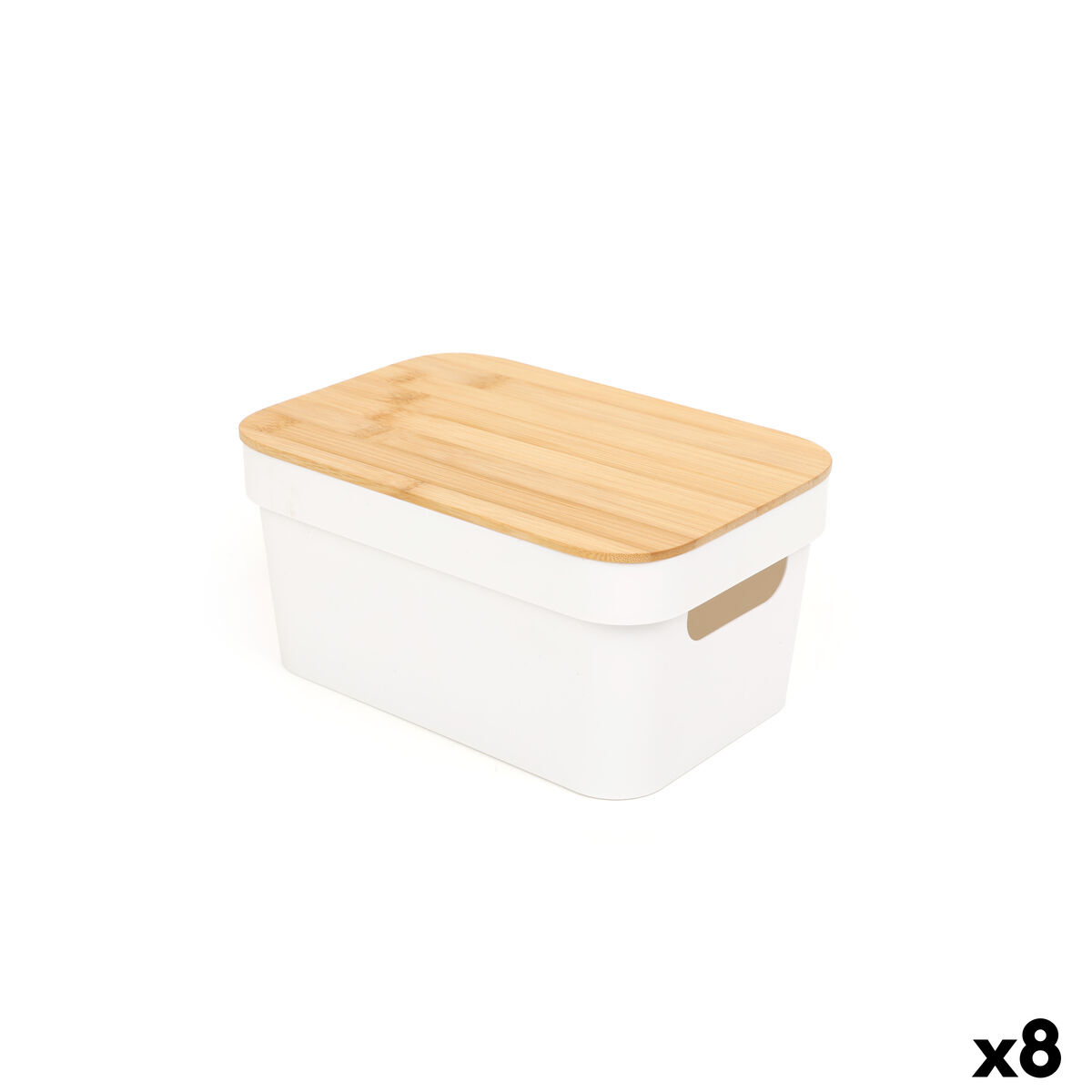 Caixa Multiusos Confortime Branco Castanho Bambu Plástico (8 Unidades)