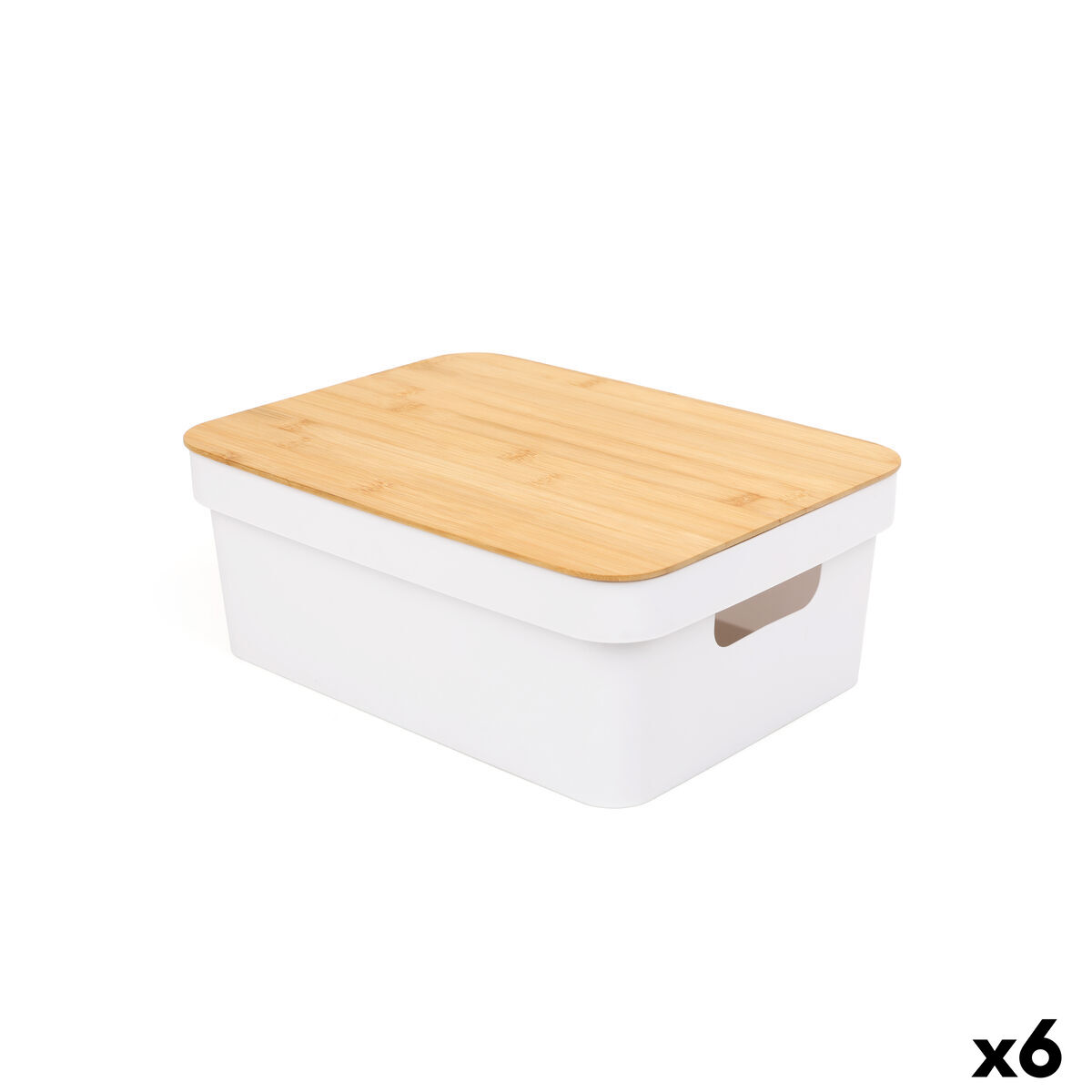 Caixa Multiusos Confortime Branco Castanho Bambu Plástico (6 Unidades)