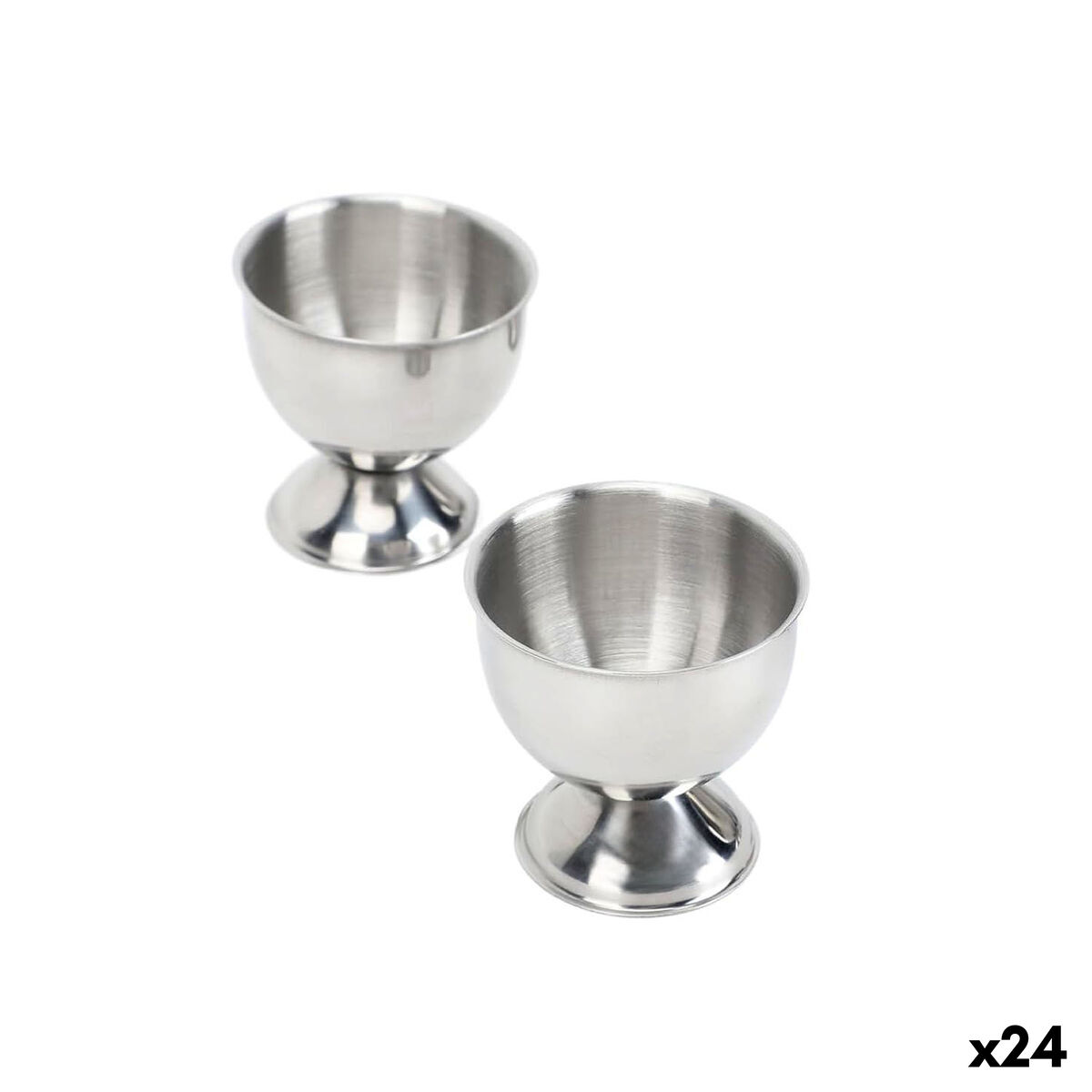Copo para ovos Quttin Prateado Aço 4,8 x 4,5 cm (2 Peças) (24 Unidades)