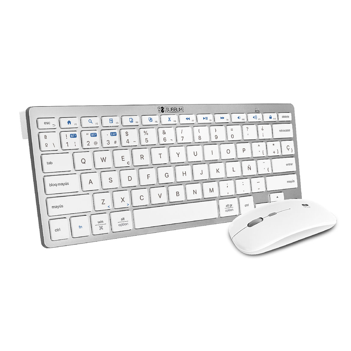 Teclado e Rato Subblim SUBKBC-OCO010 Prateado (2 Unidades)