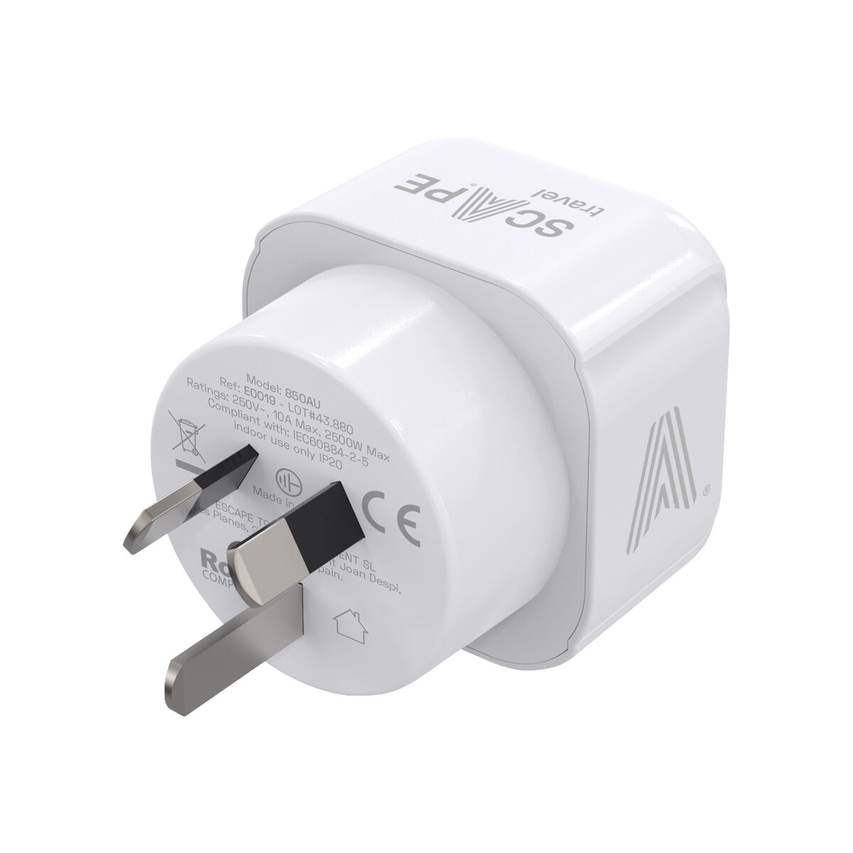 Extensão elétrica Scape Travel 850AU Plástico 10 A
