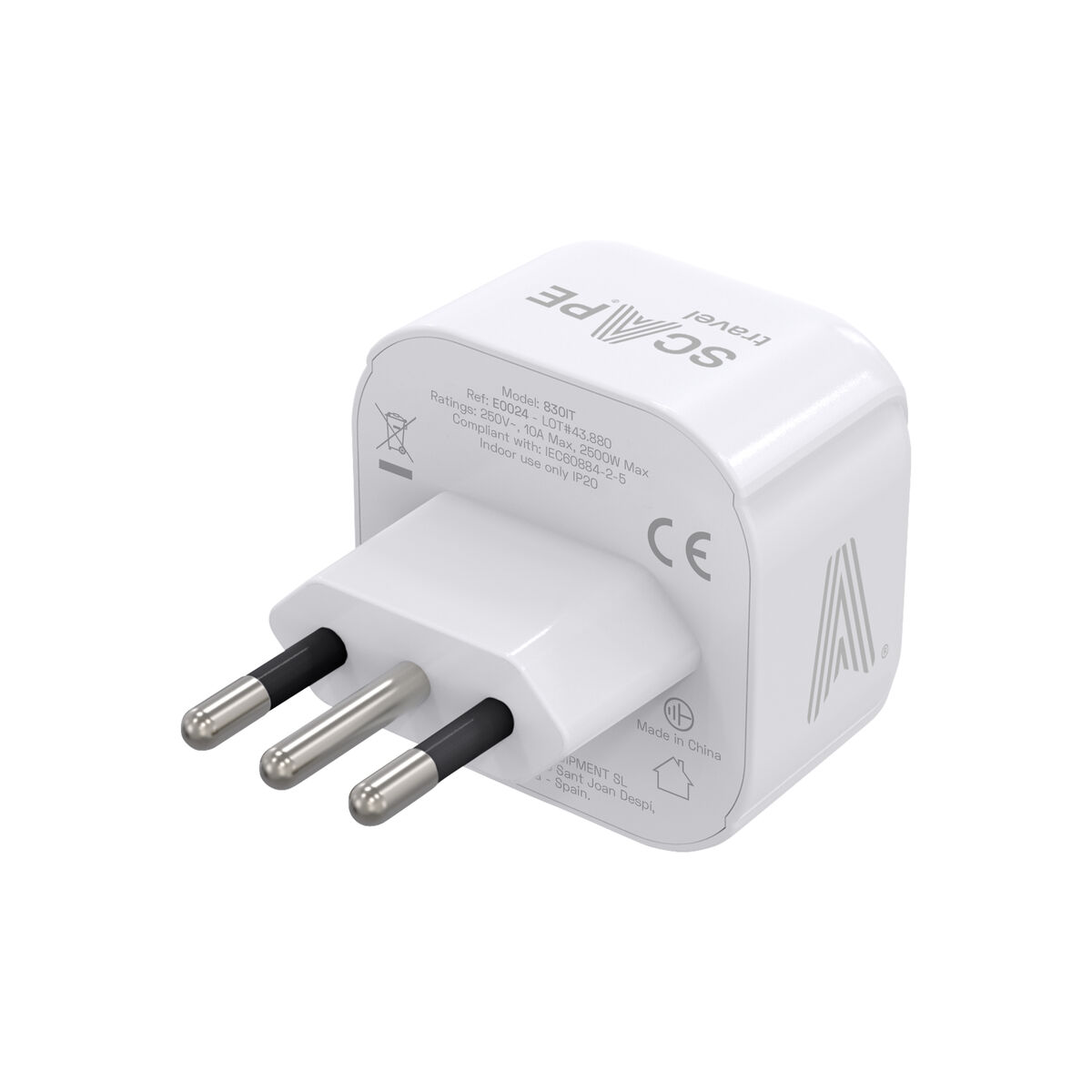 Extensão elétrica Scape Travel 850IT Plástico 10 A