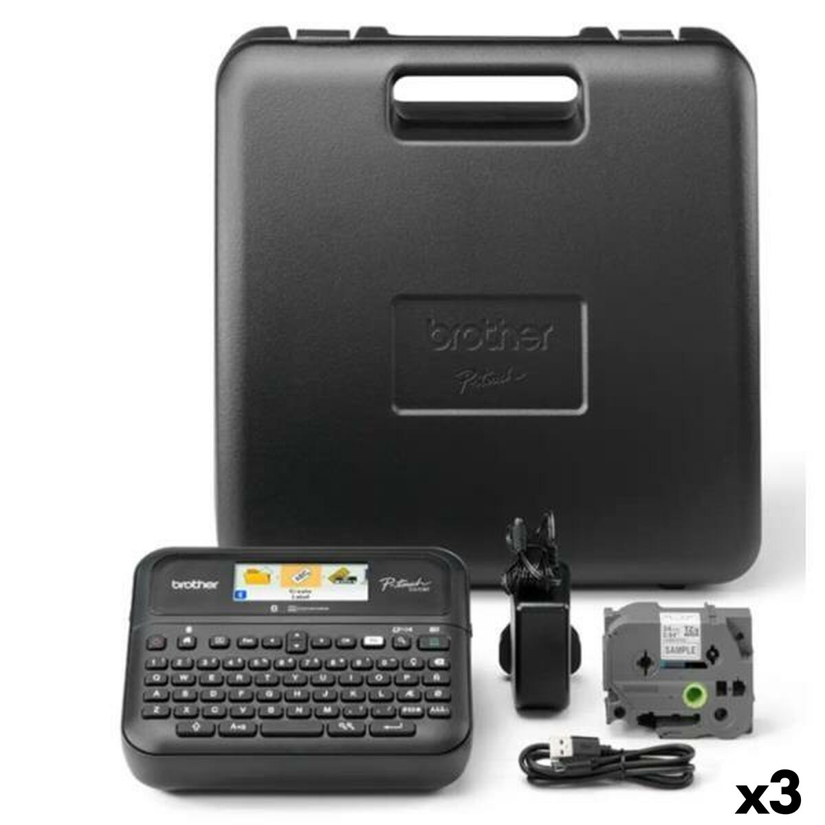 Máquina Rotuladora Elétrica Brother PT-D610BVP Preto (3 Unidades)