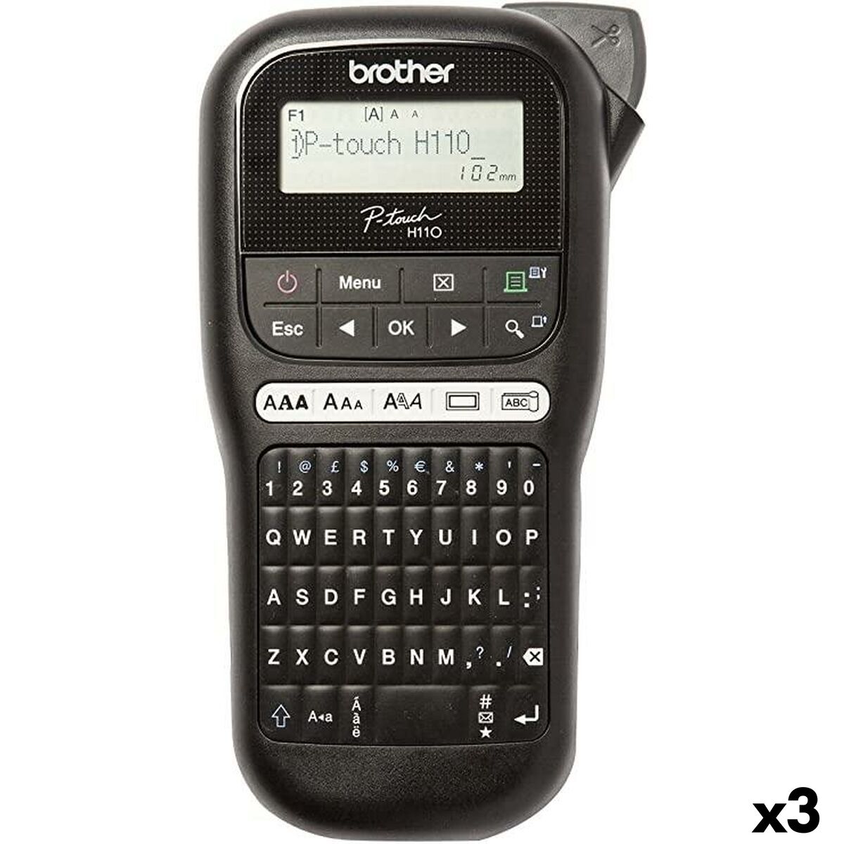 Máquina Rotuladora Elétrica Brother PT-H110 Preto (3 Unidades)