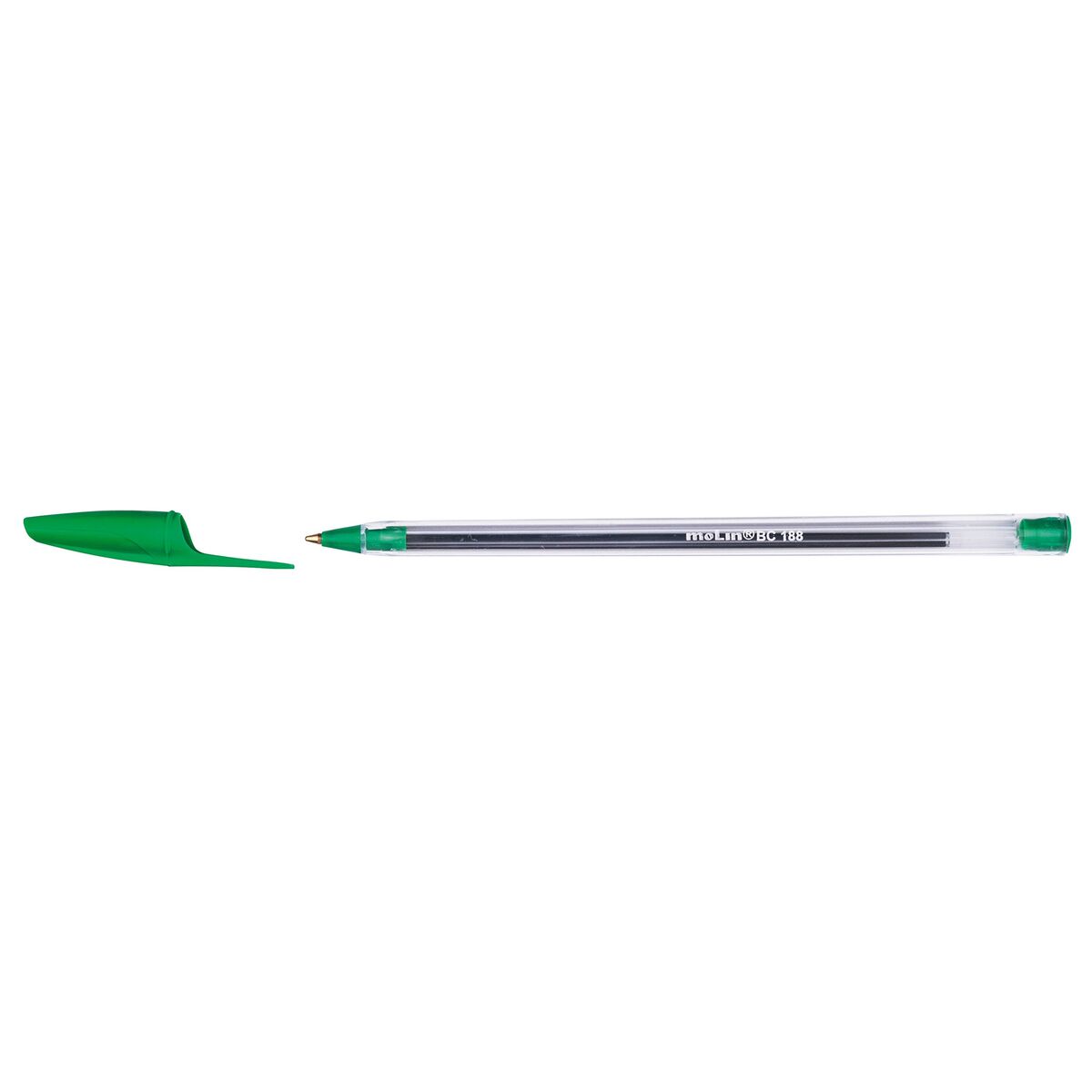 Caneta Molin BASIC CRISTAL BALL Transparente 1 mm Verde 50 Unidades