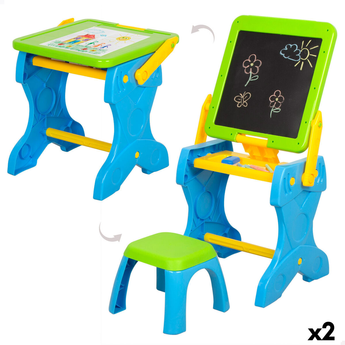 Quadro 2 em 1 Colorbaby 39 x 74 x 33 cm 2 Unidades