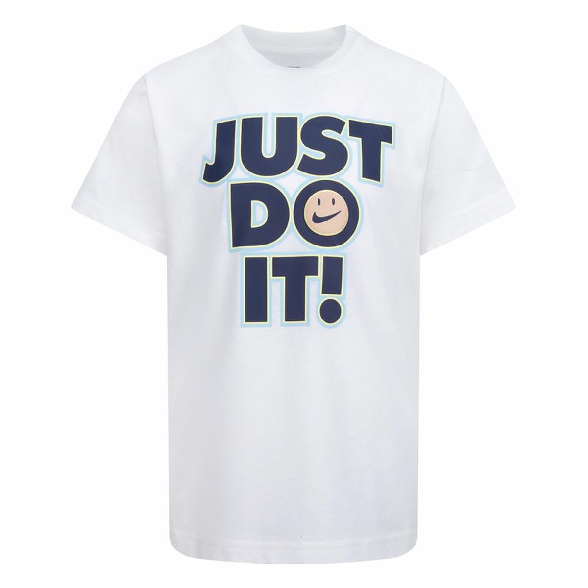 Camisola de Manga Curta Criança Nike Smiley Just do it Ss Branco