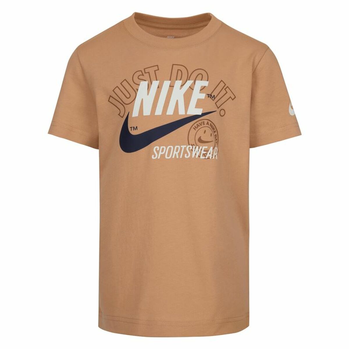 Camisola de Manga Curta Criança Nike Retro Ss Bege
