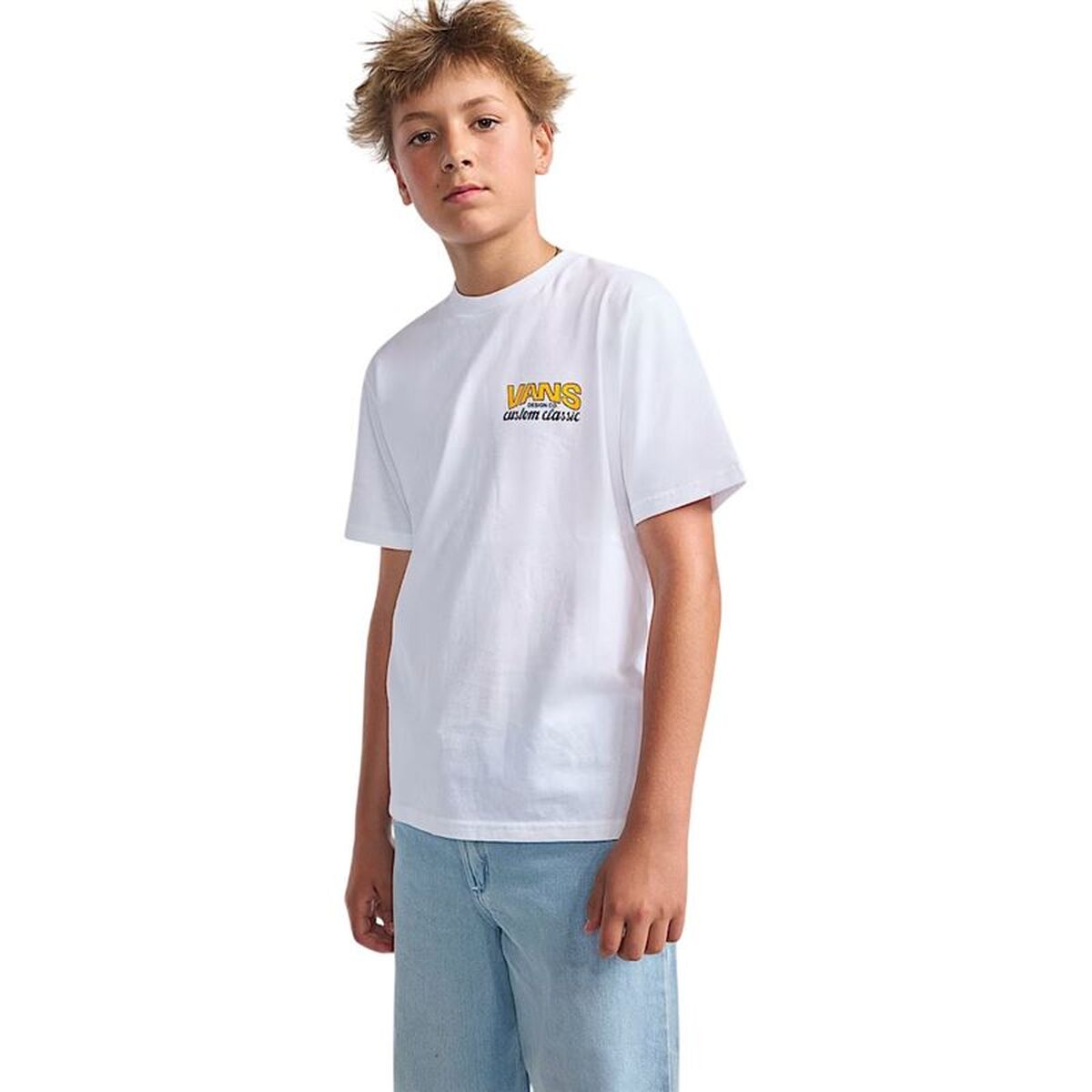 Camisola de Manga Curta Infantil Vans Shop Front Branco