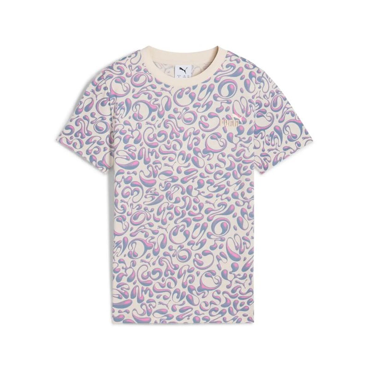 Camisola de Manga Curta Infantil Puma Tweenerverse Aop Bege