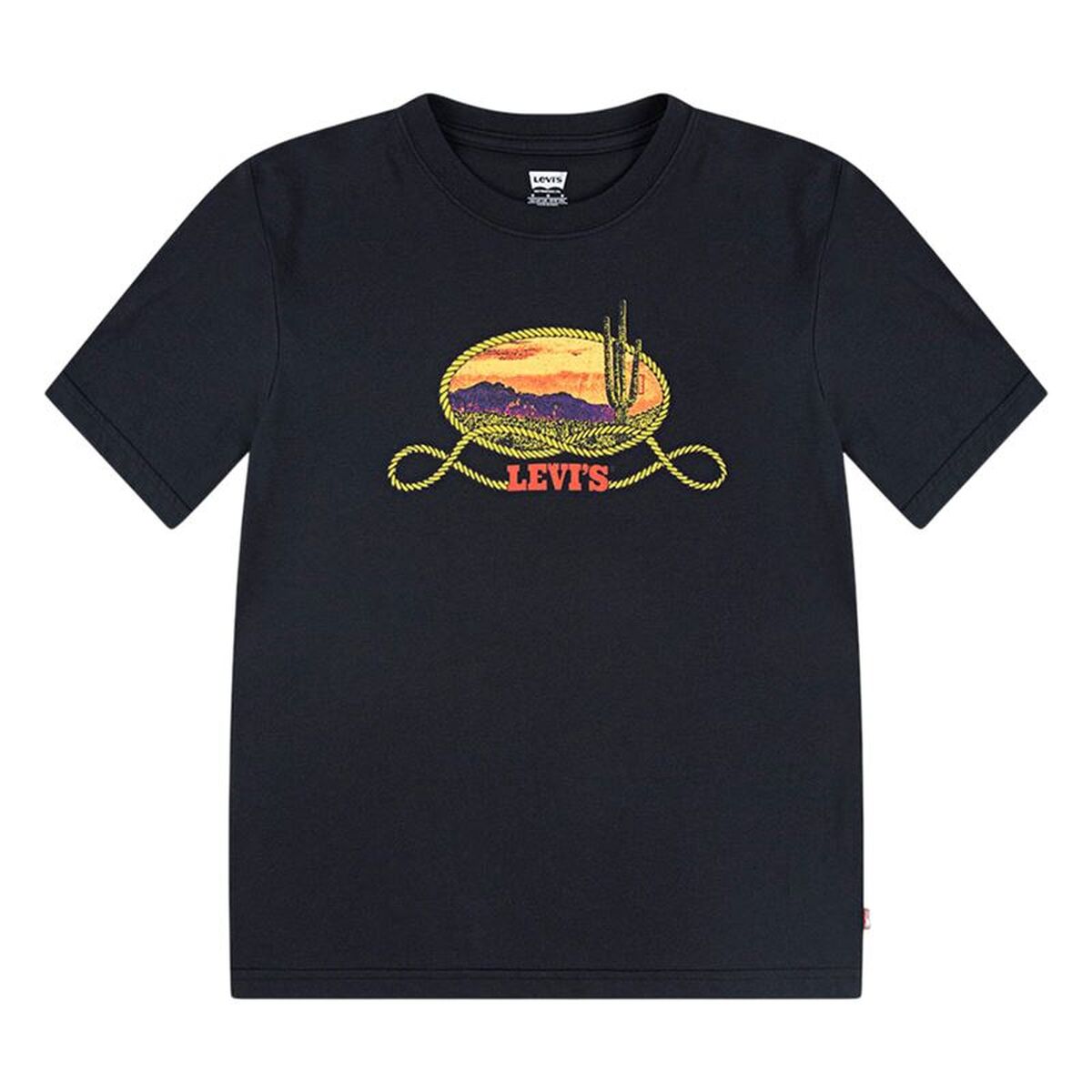 Camisola de Manga Curta Infantil Levi's Lvb Cactus In The Sunset Preto