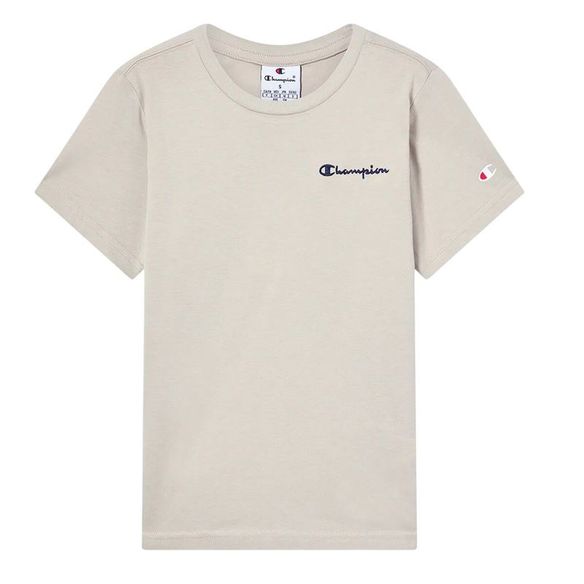 Camisola de Manga Curta Infantil Champion Icons Contrast Bege