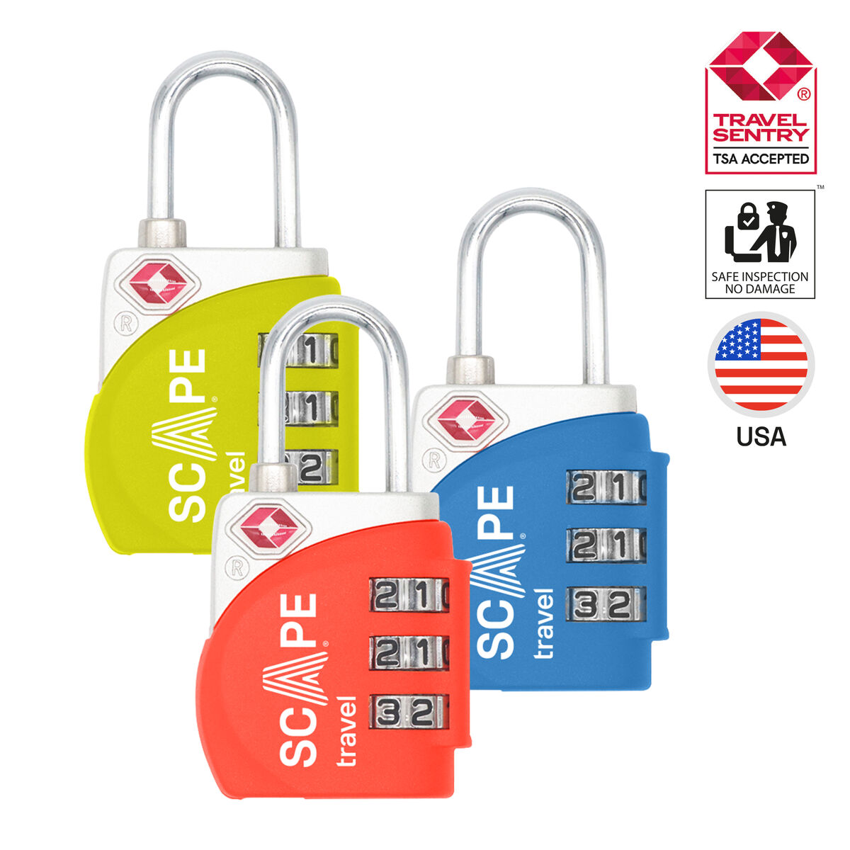 Cadeado com combinação Scape Travel TSA-009