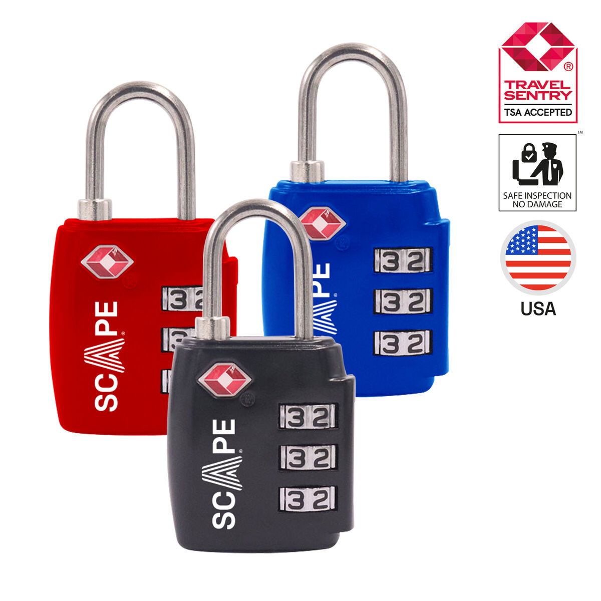 Cadeado com combinação Scape Travel TSA-002