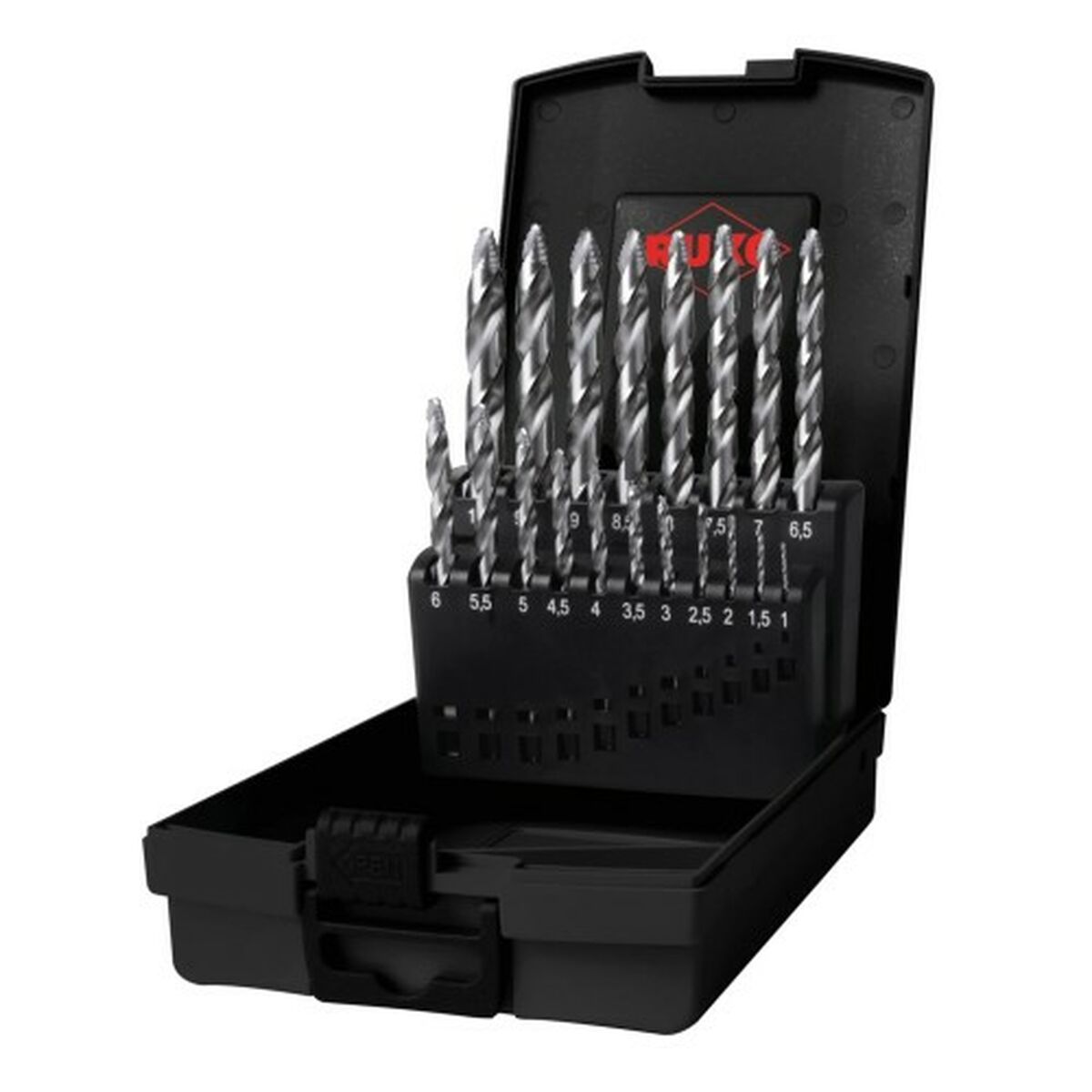 Conjunto de brocas RUKO Ø 10 mm Ø 1 mm HSS 19 Peças