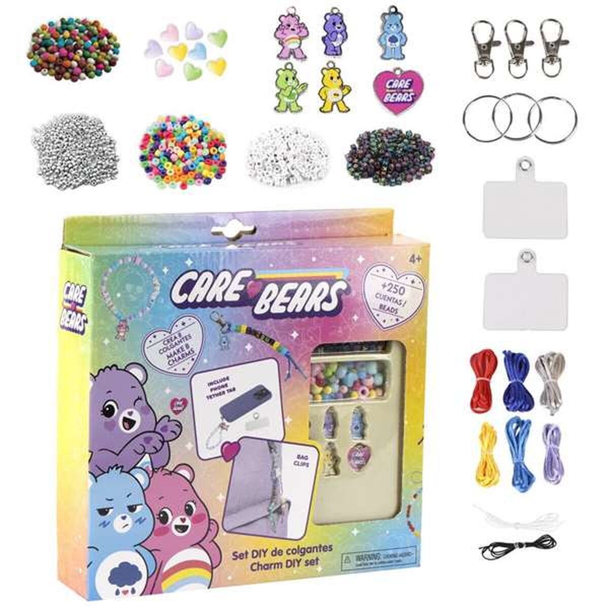 Kit Criação de Pulseiras Care Bears 25,5 x 25,5 x 5 cm