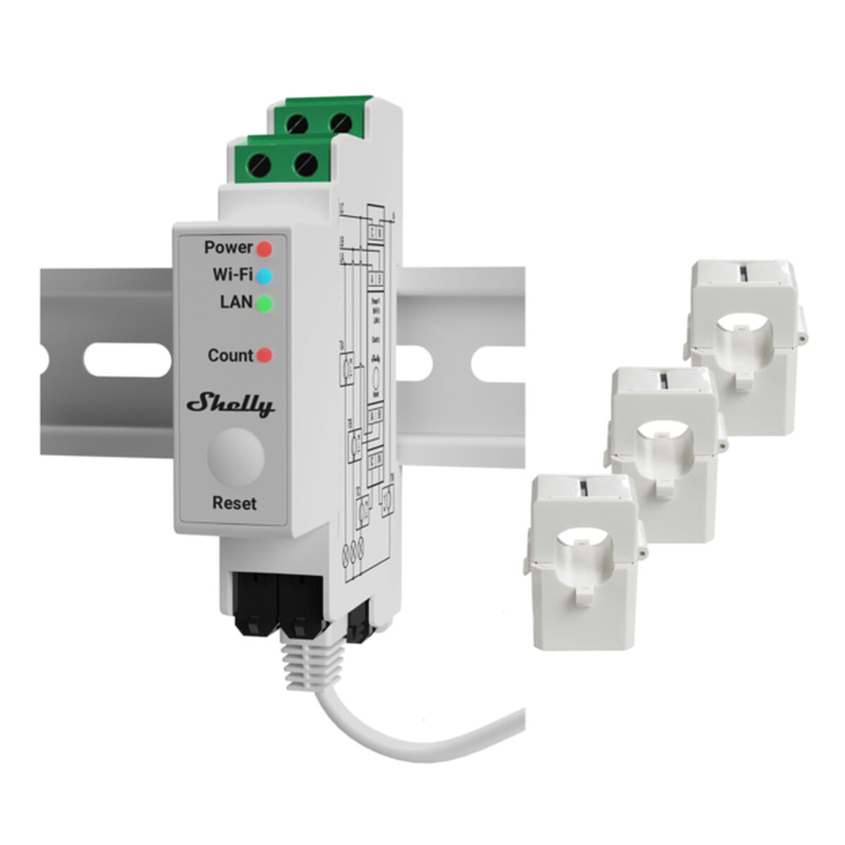 Módulo interruptor Wi-Fi Shelly PRO 3EM 120A Wi-Fi