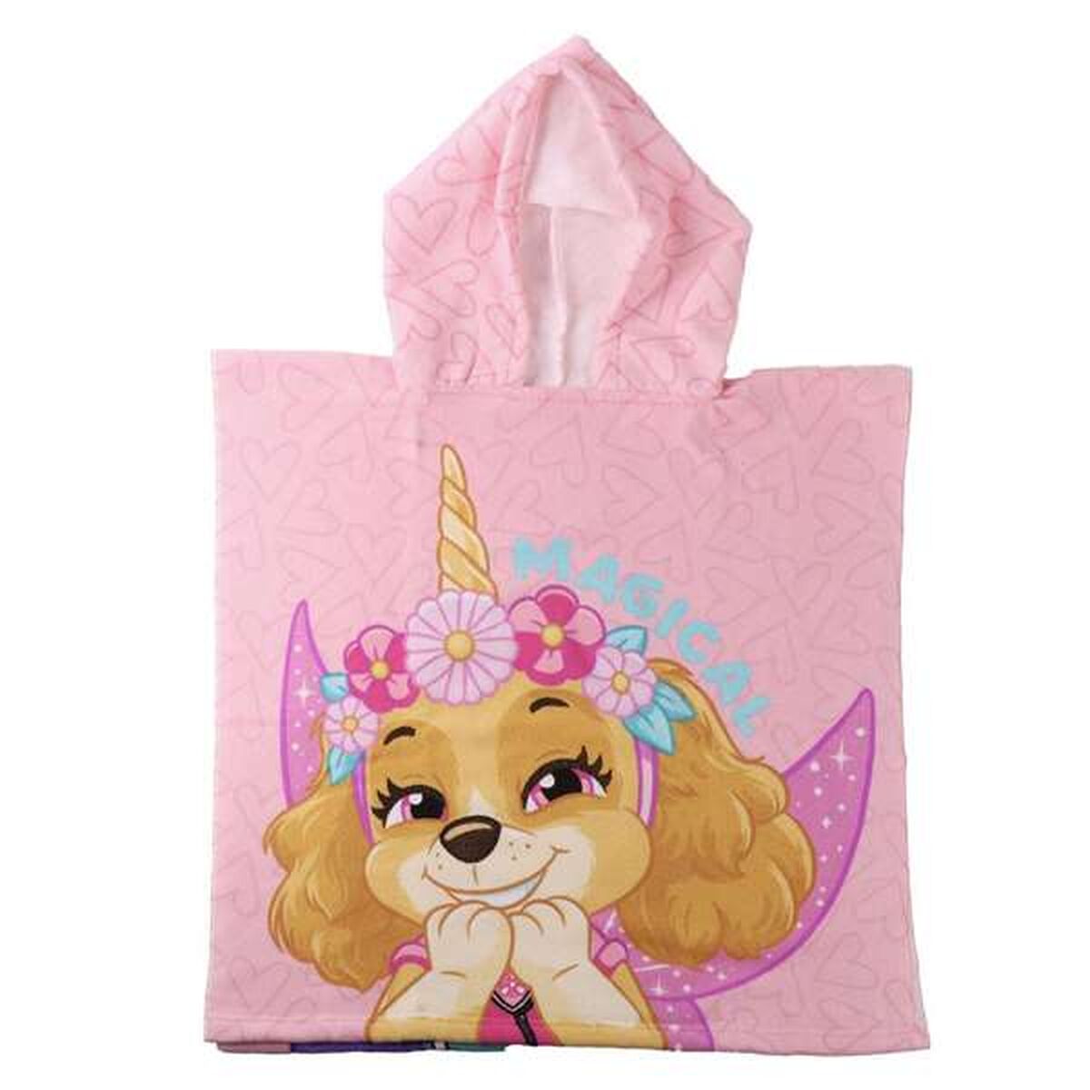 Poncho-Toalha com Capuz The Paw Patrol Cor de Rosa 55 x 77 cm