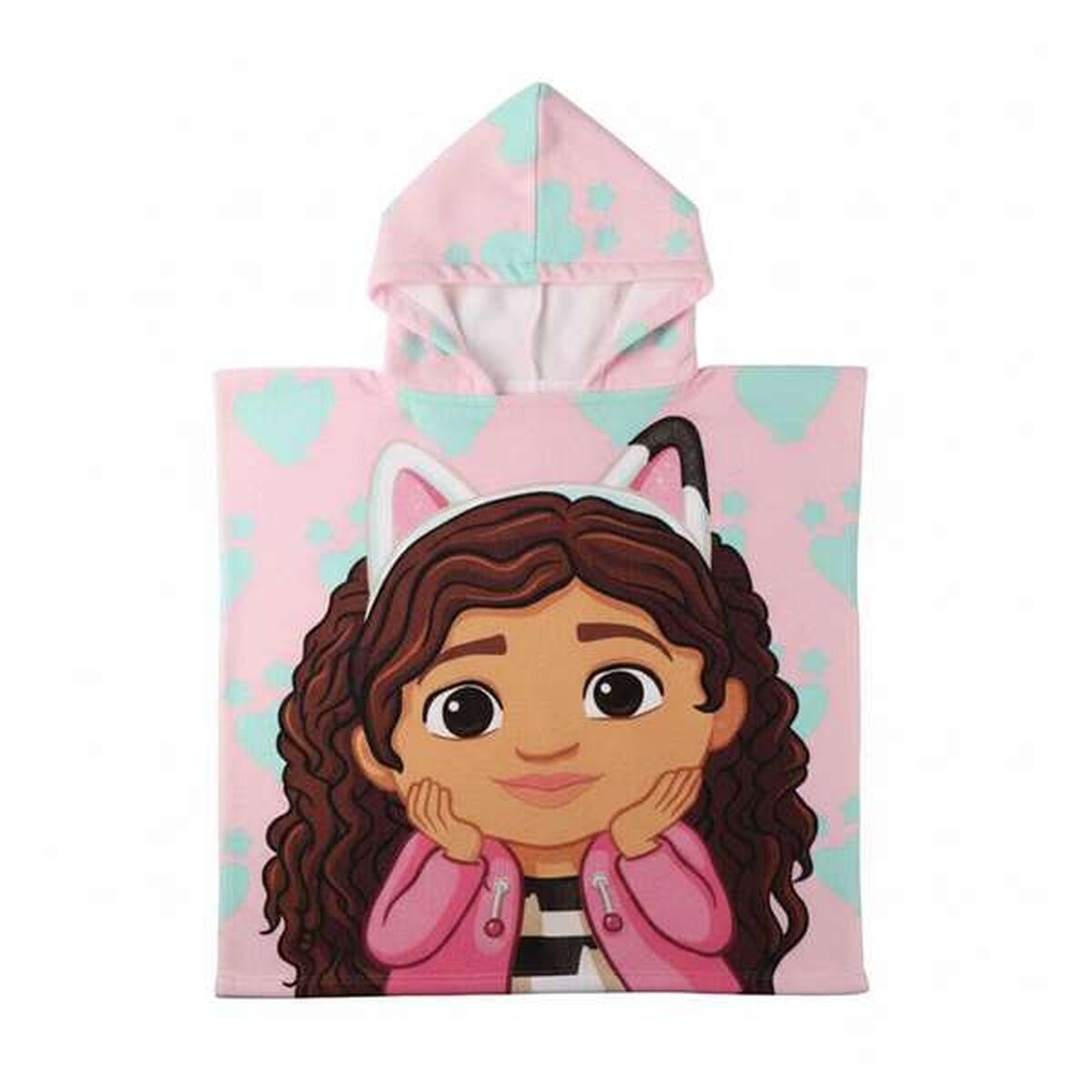 Poncho-Toalha com Capuz Gabby's Dollhouse Rosa Claro 55 x 77 cm