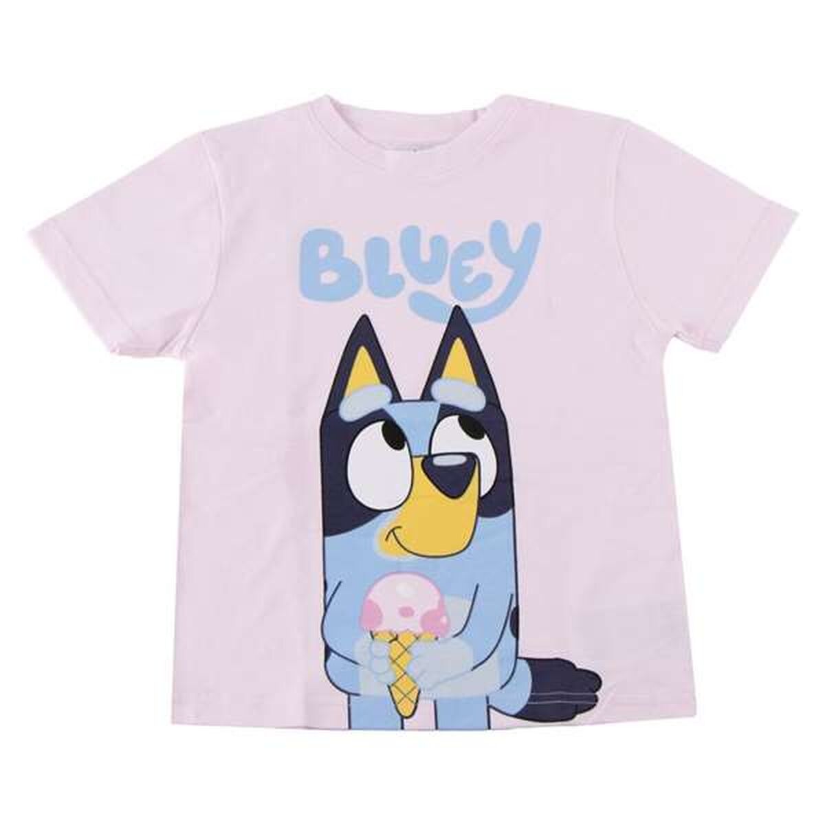 Camisola de Manga Curta Infantil Bluey Rosa Claro