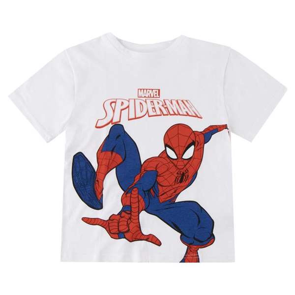 Camisola de Manga Curta Infantil Spider-Man Branco
