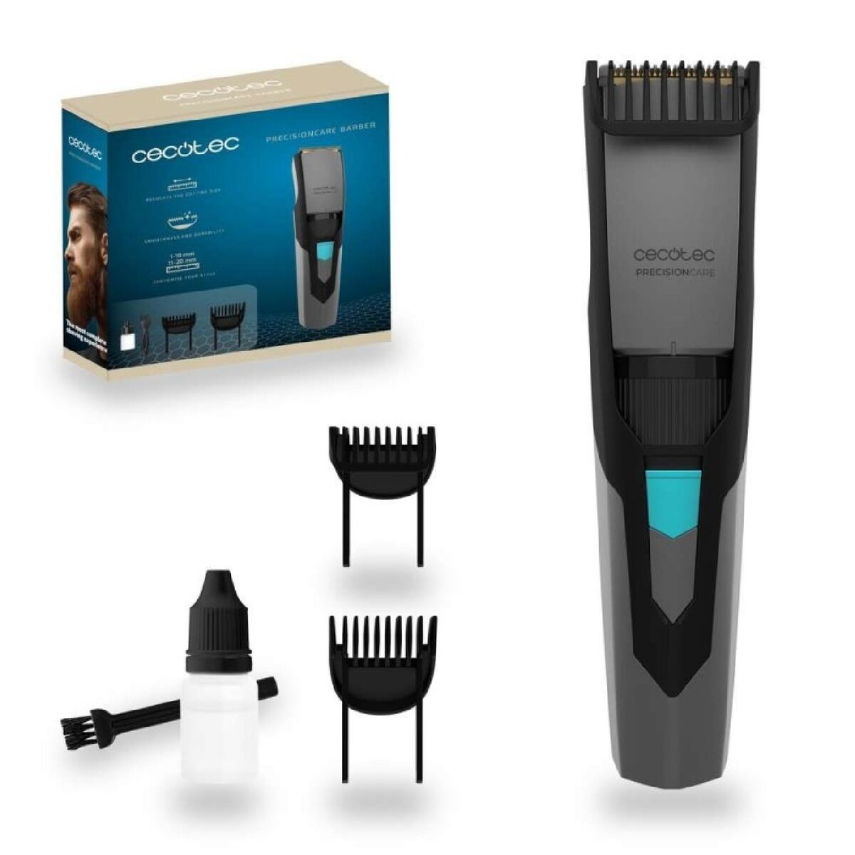 Cortapelos Cecotec PrecisionCare Barber portátil, ajuste de comprimento, fácil limpar, preto