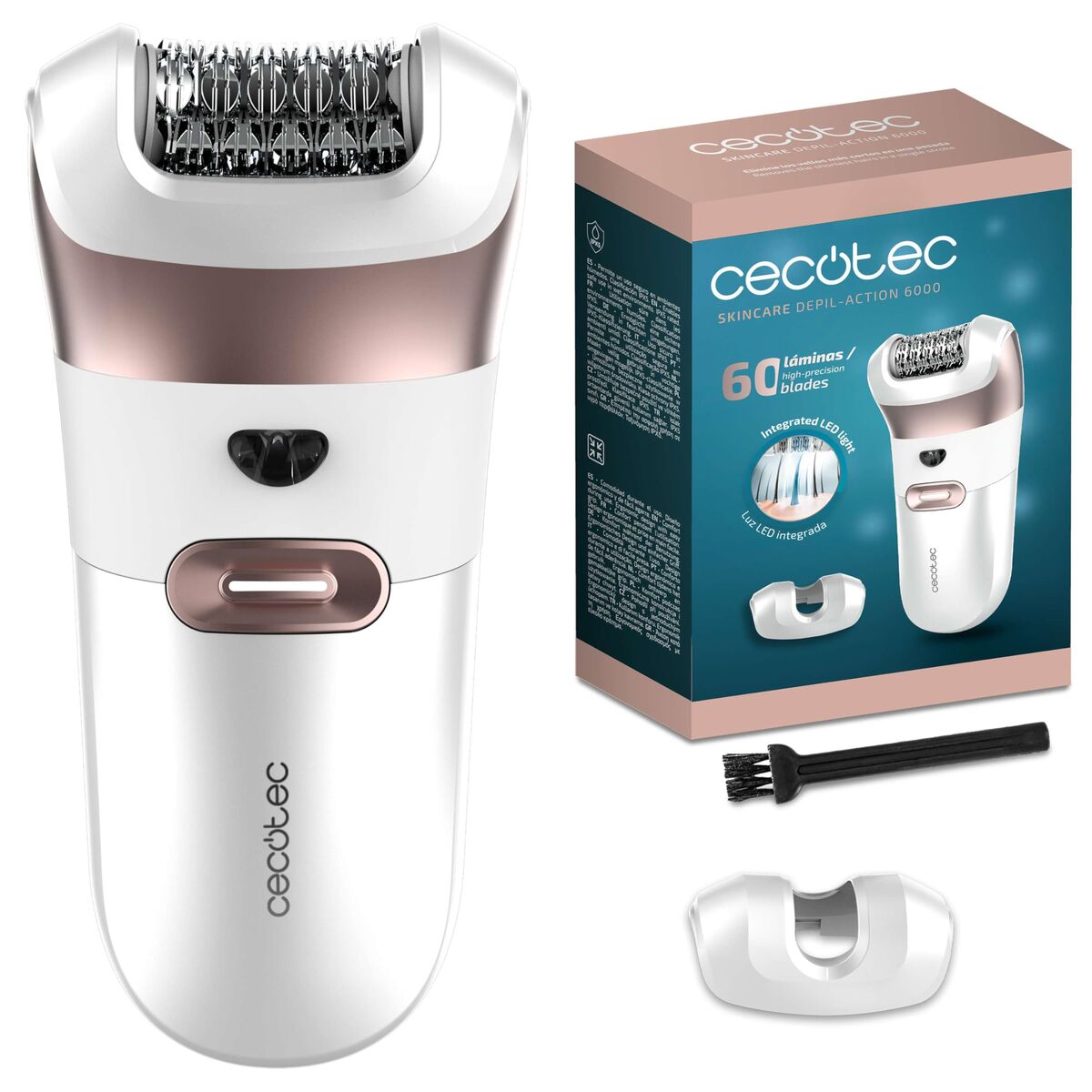 Depiladora Elétrica Cecotec Depil-Action 6000 LED 60 lâminas à prova d'água ergonómica