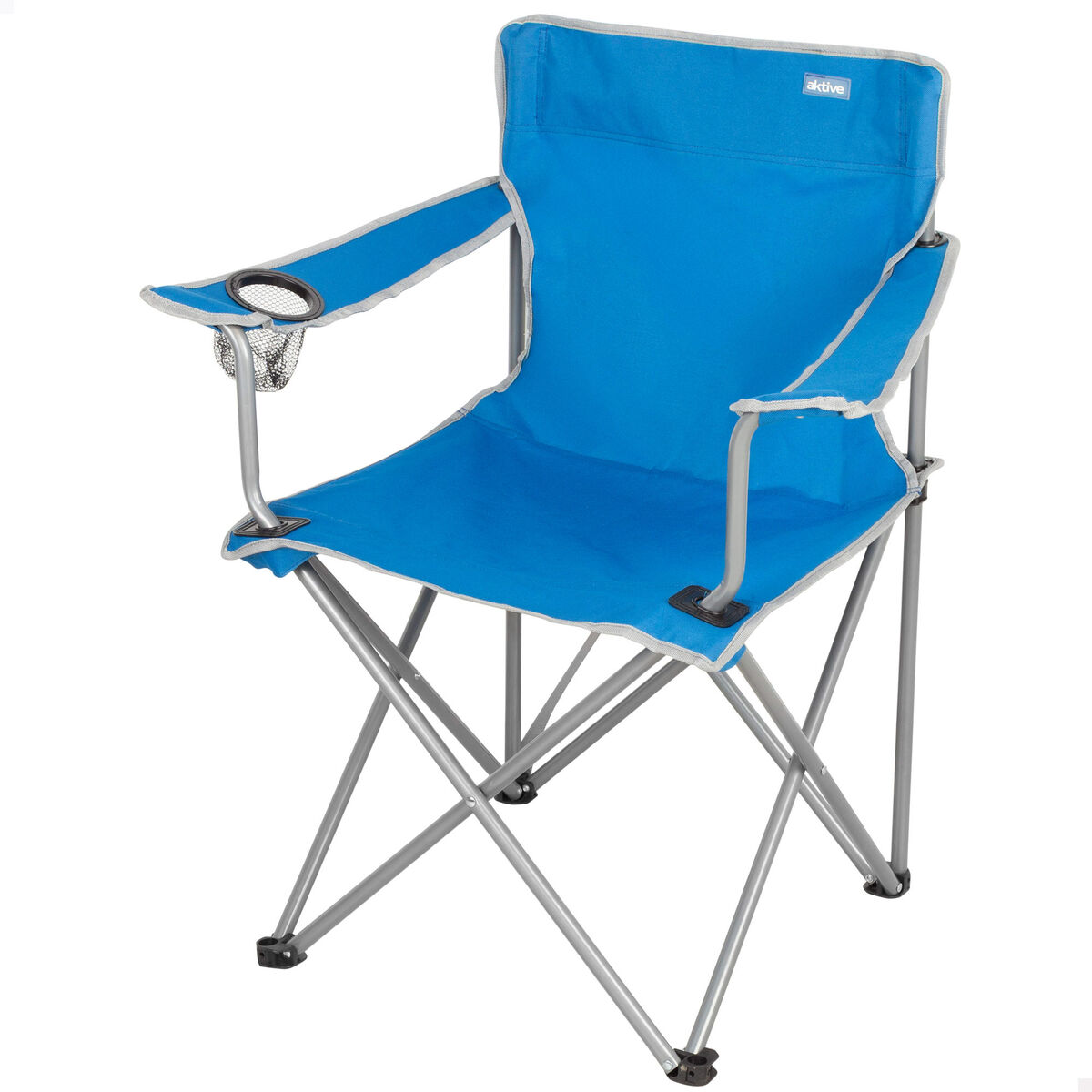 Cadeira de Campismo Aktive Azul 45 x 80 x 45 cm (4 Unidades)