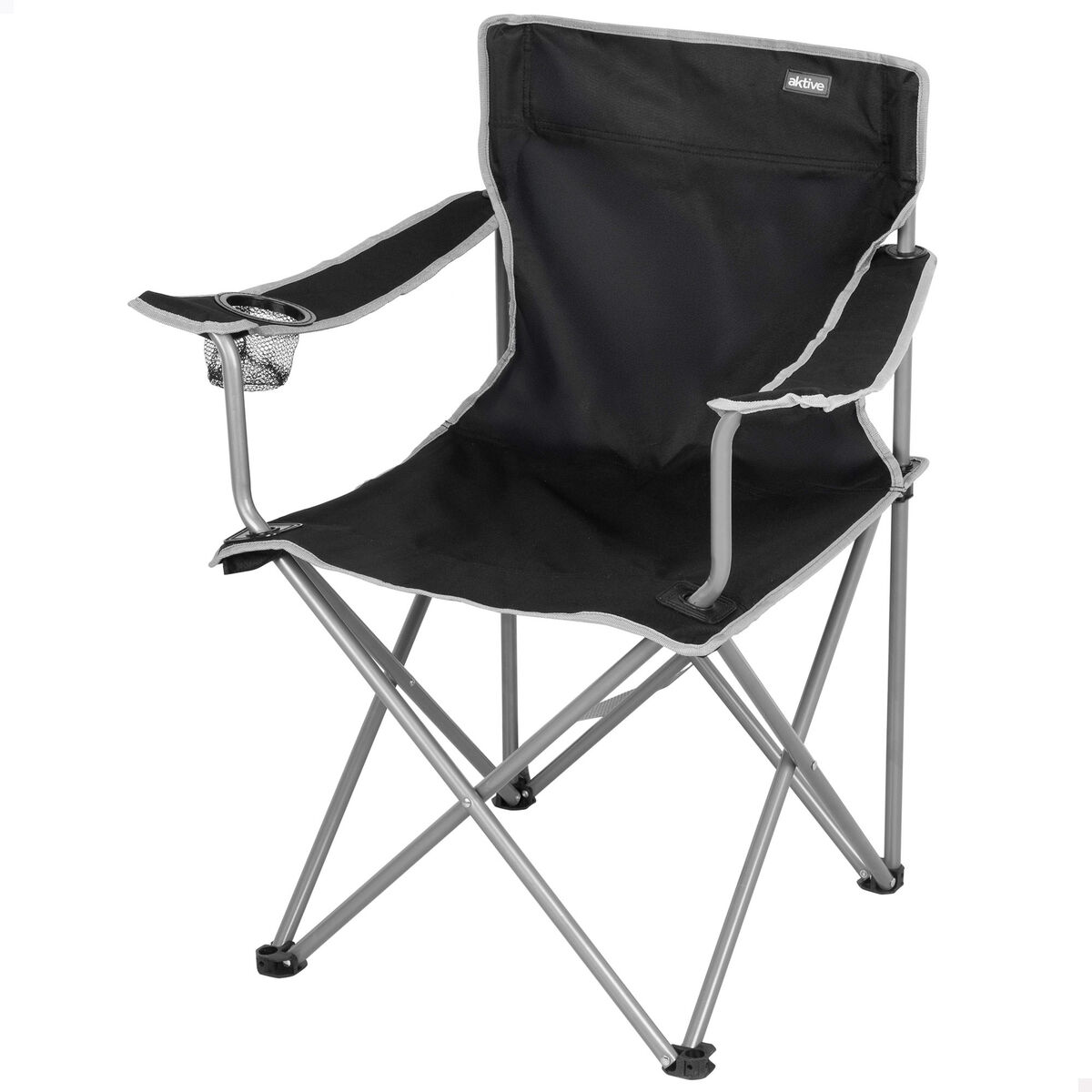 Cadeira de Campismo Aktive Preto 45 x 80 x 45 cm (4 Unidades)