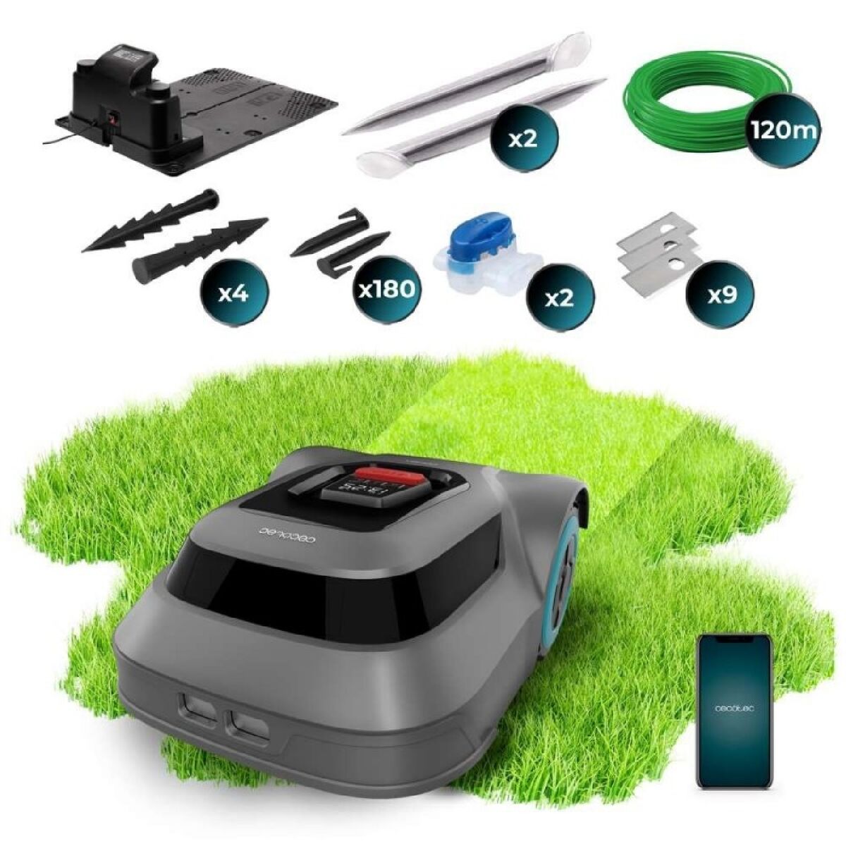 Robot corta-relva Cecotec GrassHopper 500 Map Connected Wi-Fi 500m² 50W bateria
