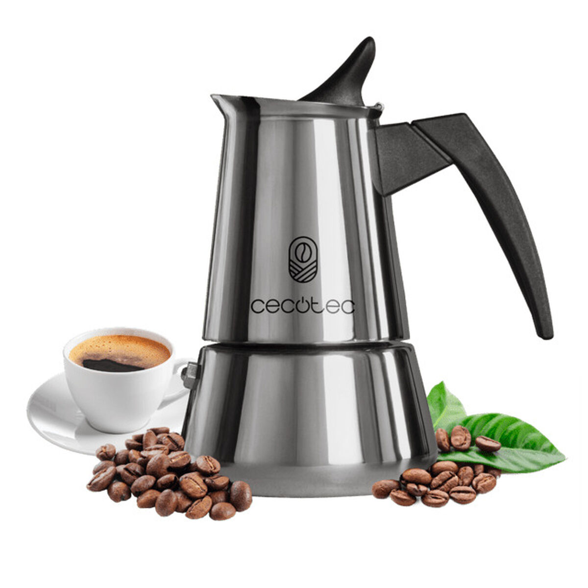 Cecotec Cafeteira Italiana inox Piccolina 200 2 chávenas 100ml antigota