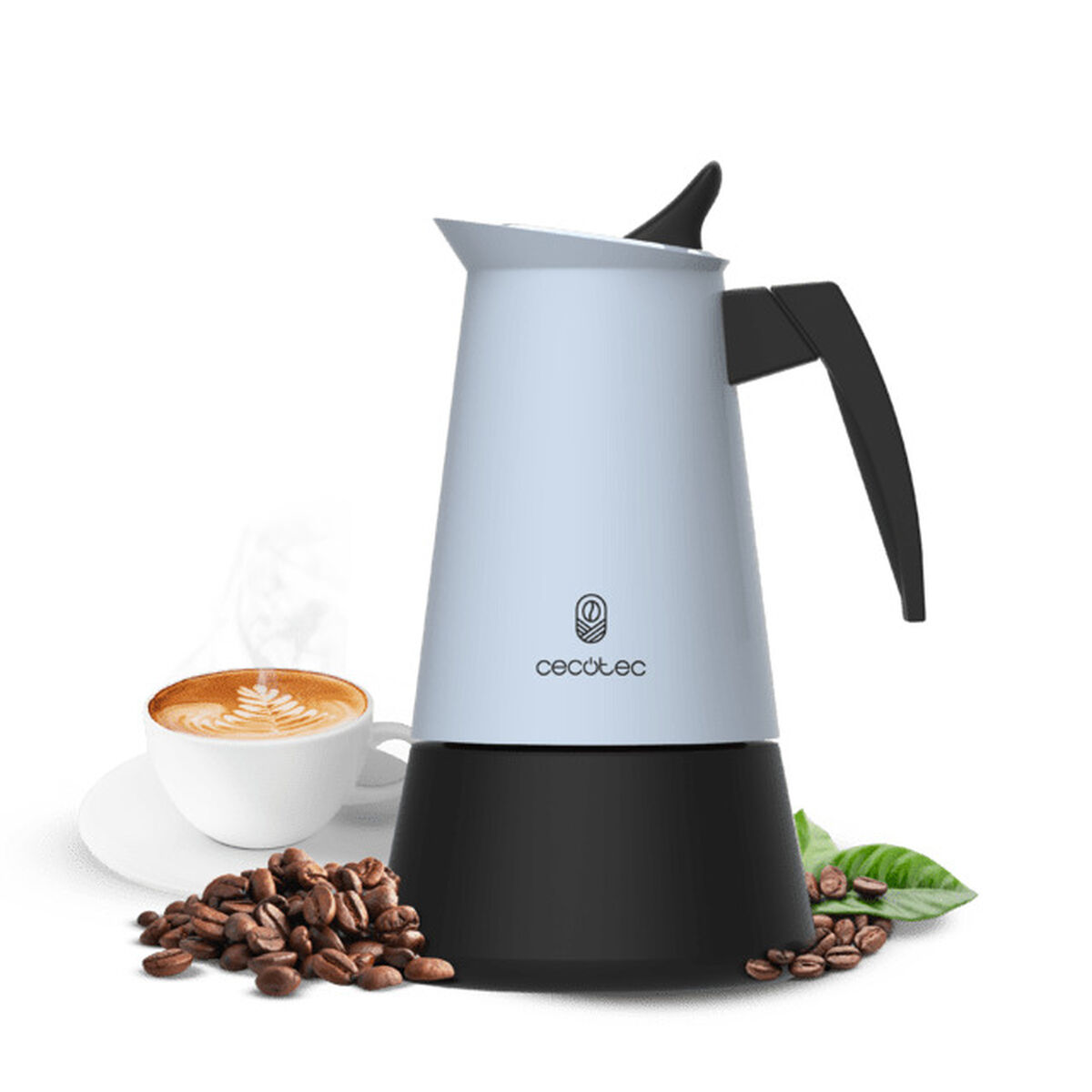 Cecotec Cafeteira italiana Piccolina 200 inox 2 chávenas 100ml azul