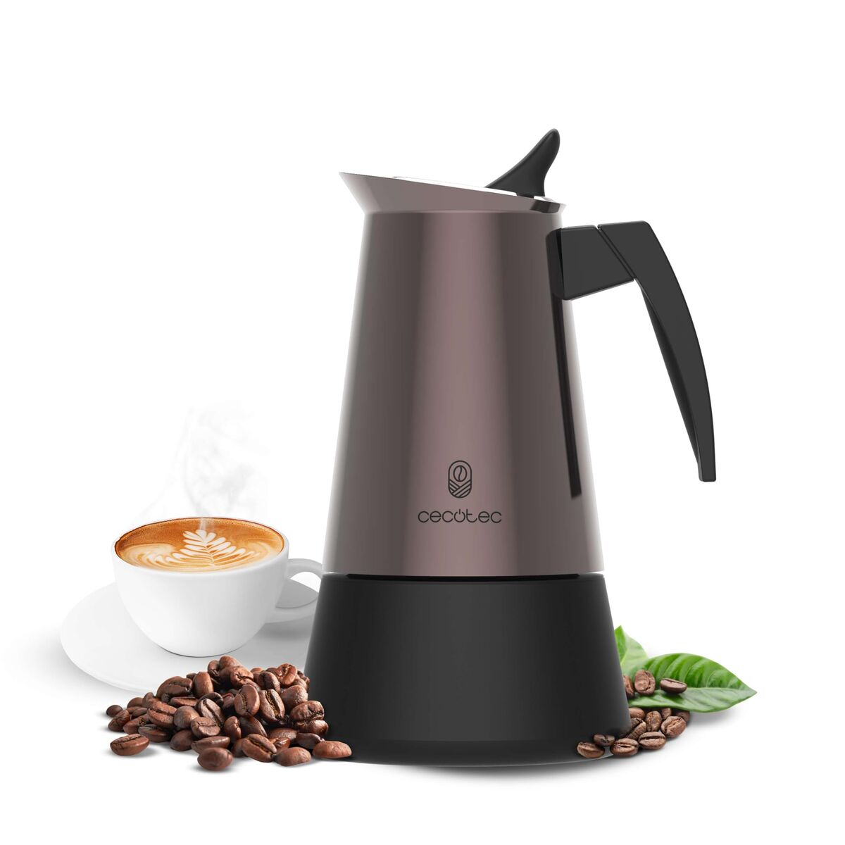 Cafeteira Italiana Cecotec Piccolina 200 Bronze 2 Chávenas Inox Cor Bronze